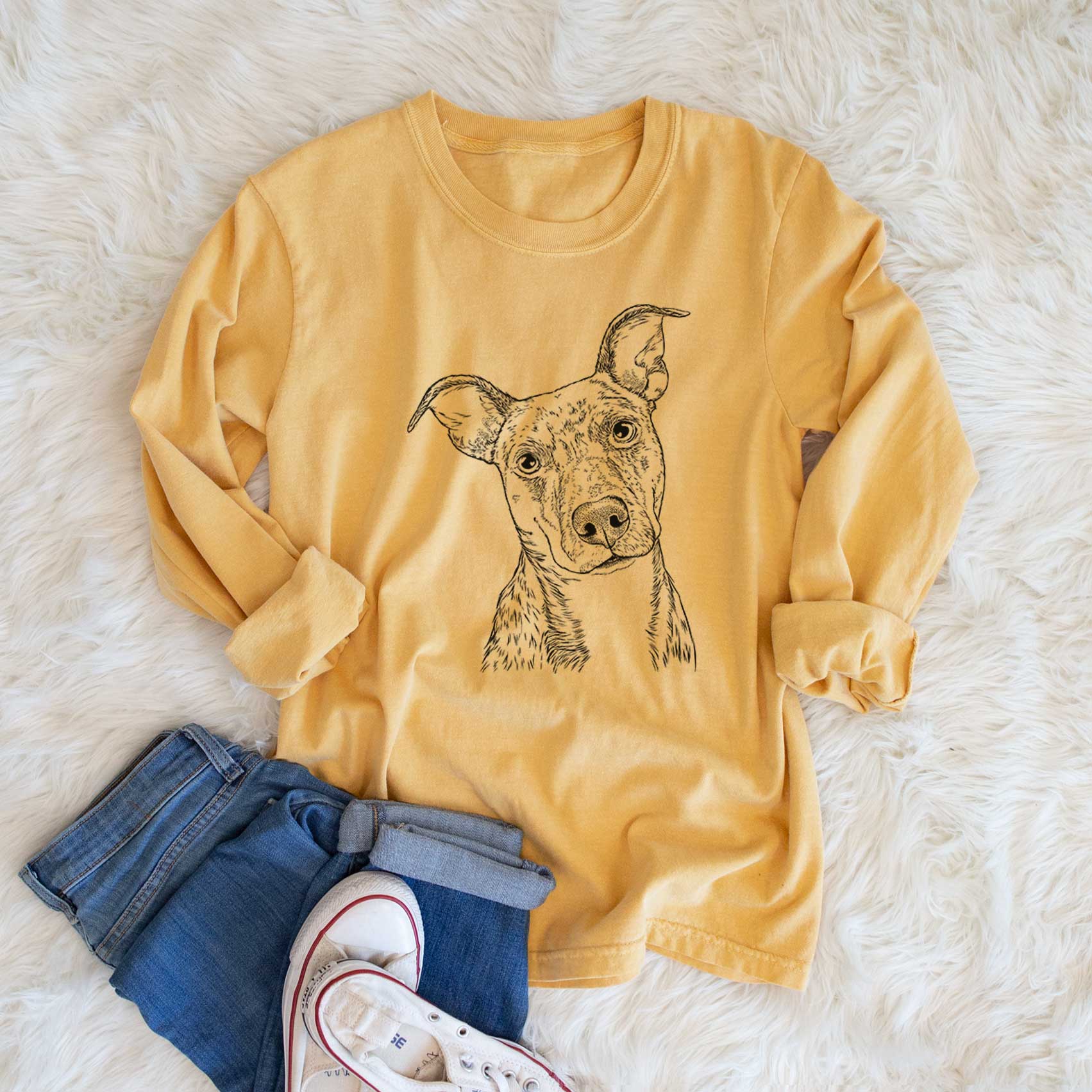 Bare Bianca the Mixed Breed - Heavyweight 100% Cotton Long Sleeve