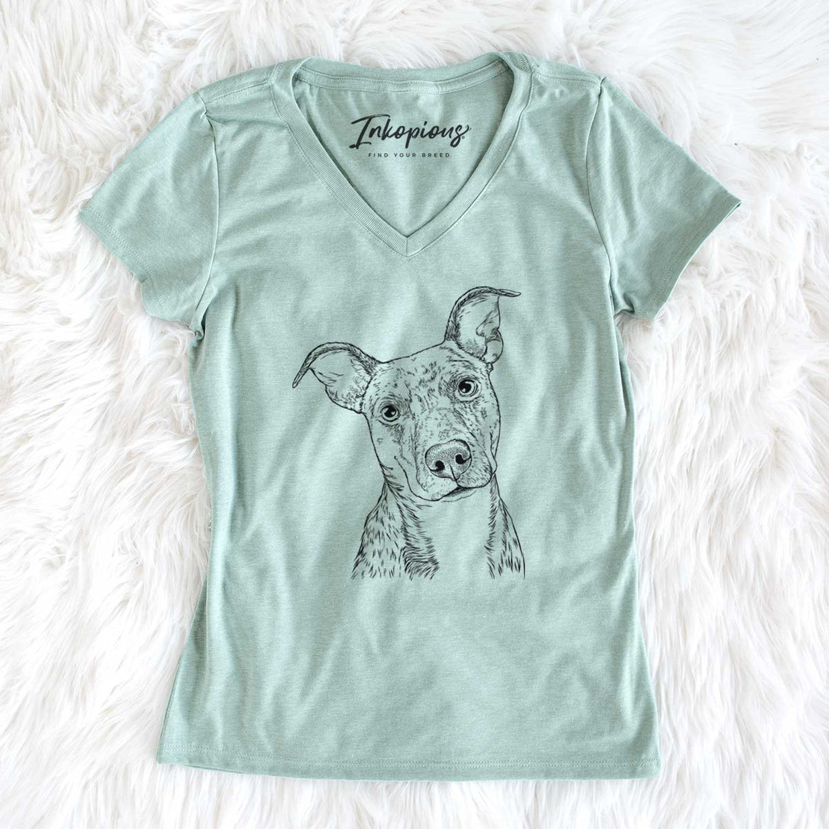 Bare Bianca the Mixed Breed - Women&#39;s V-neck Shirt
