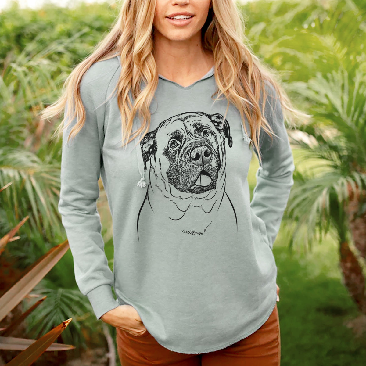 Bare Big P the English Mastiff - Cali Wave Hooded Sweatshirt