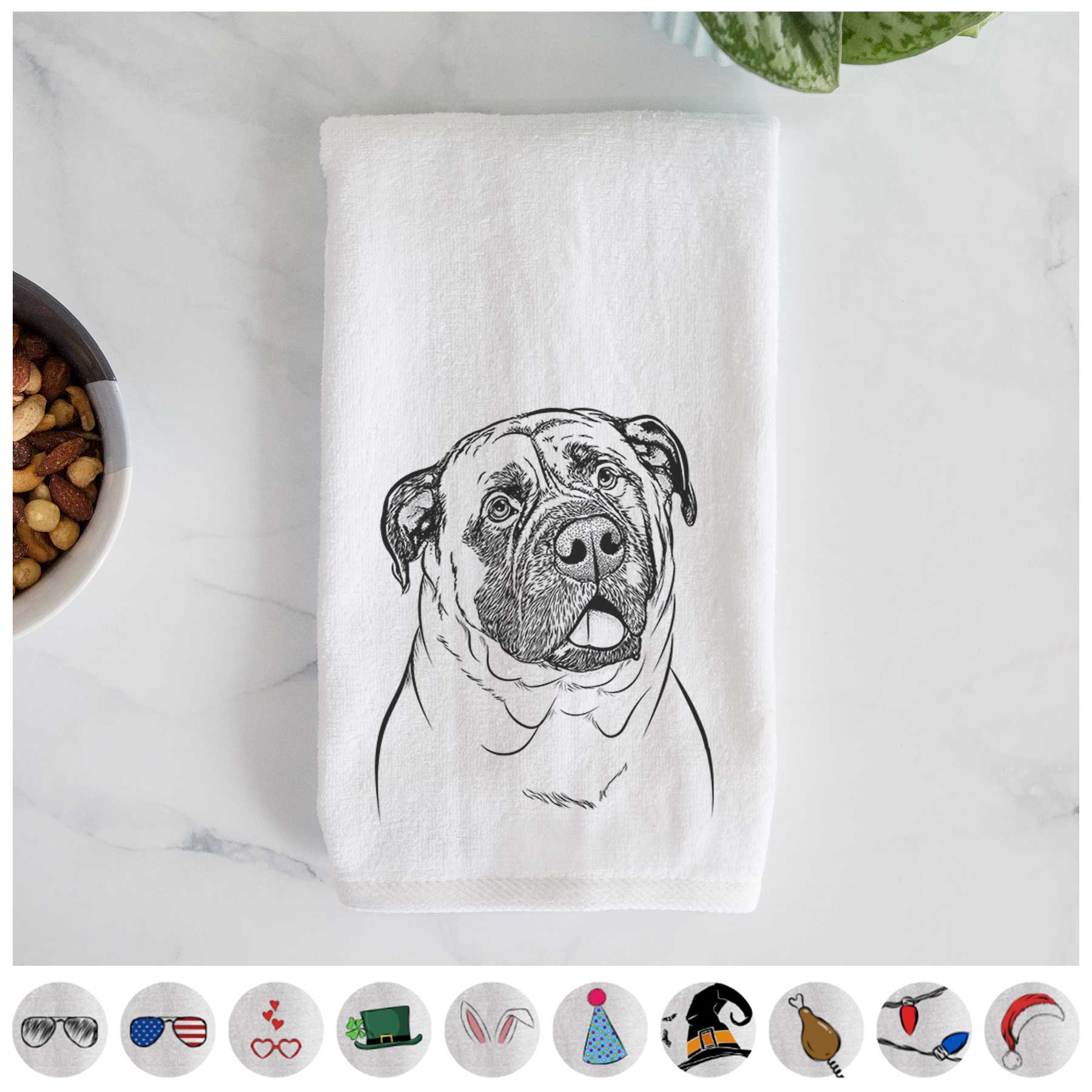 Big P the English Mastiff Decorative Hand Towel