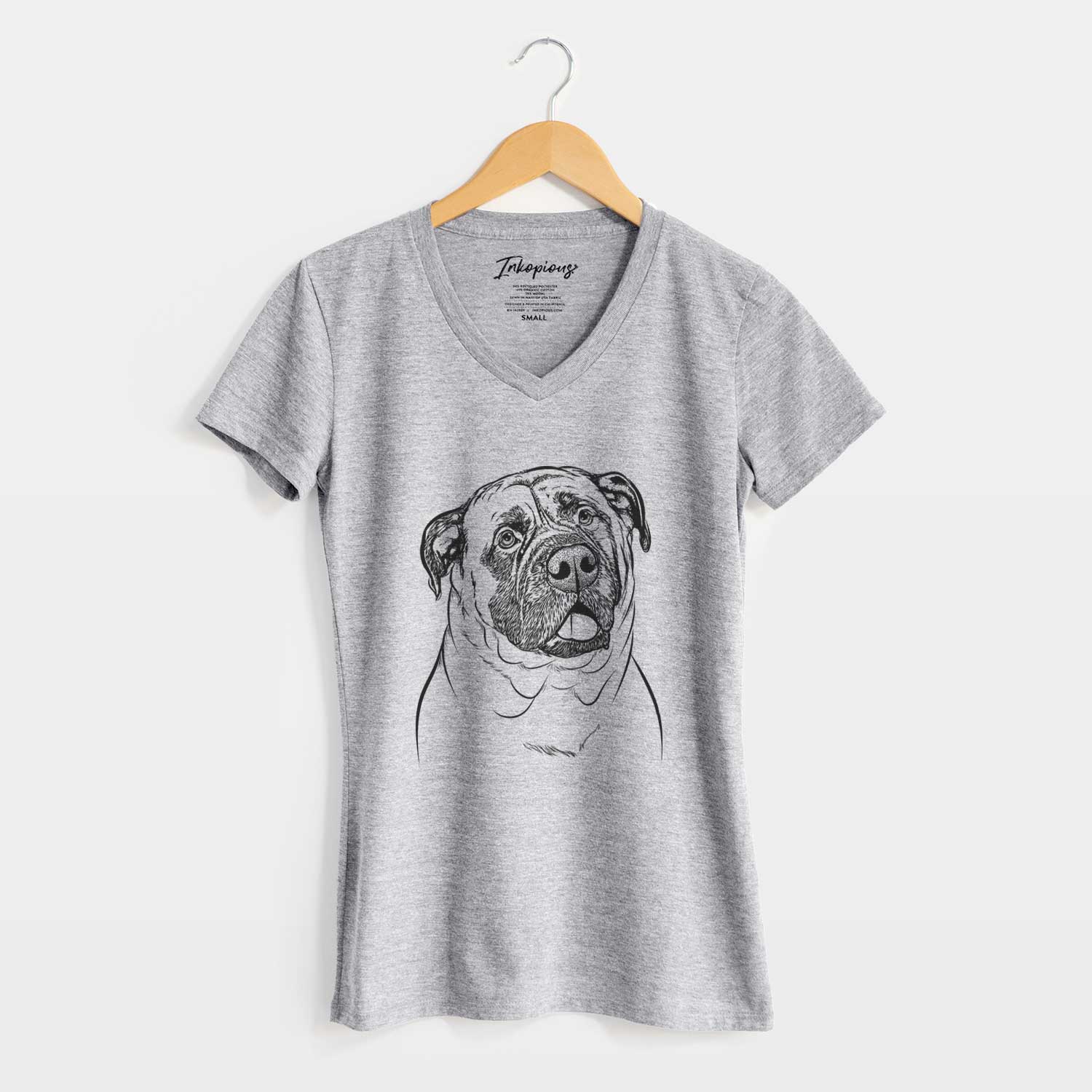 Bare Big P the English Mastiff - Women's V-neck Shirt