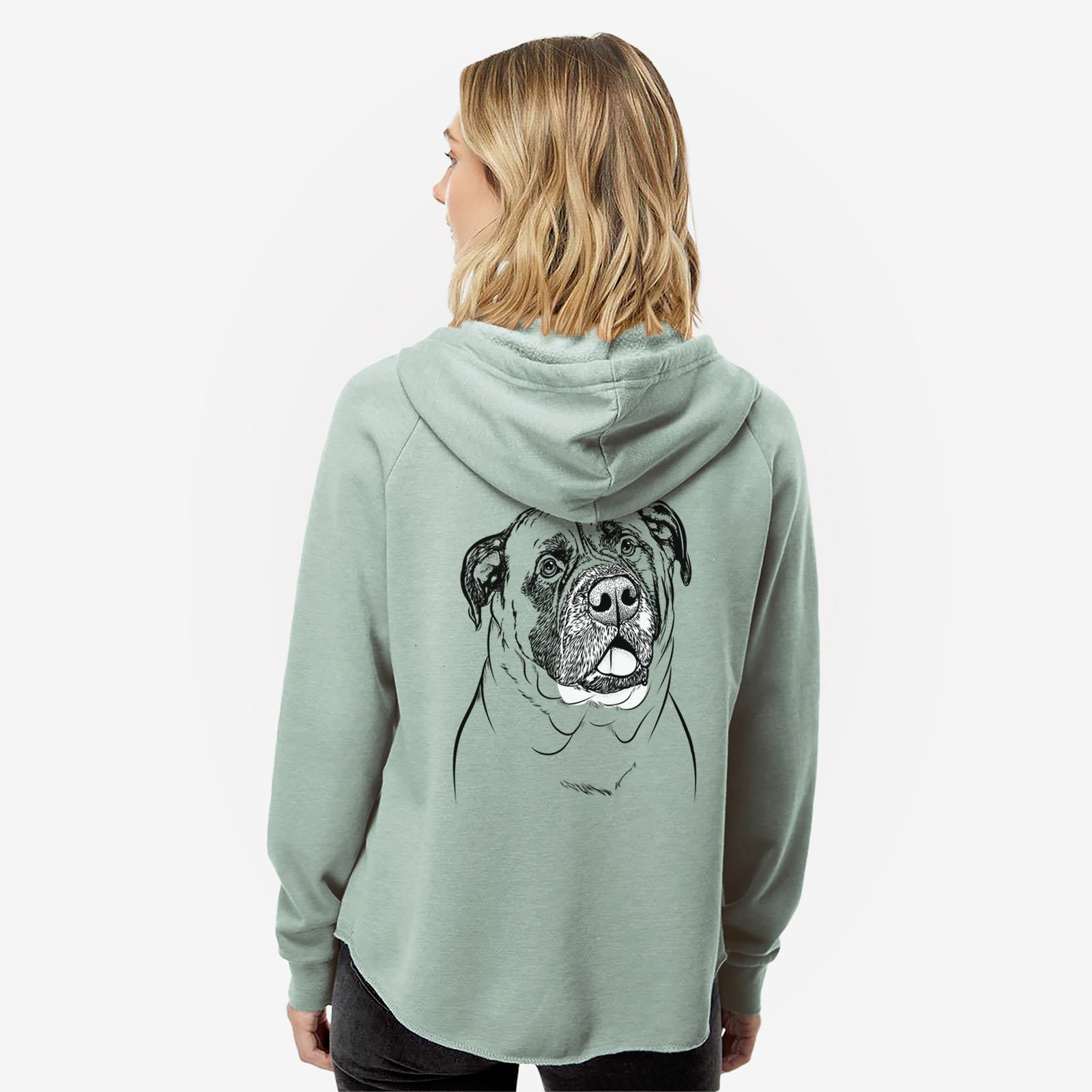 Big P the English Mastiff - Women's Cali Wave Zip-Up Sweatshirt