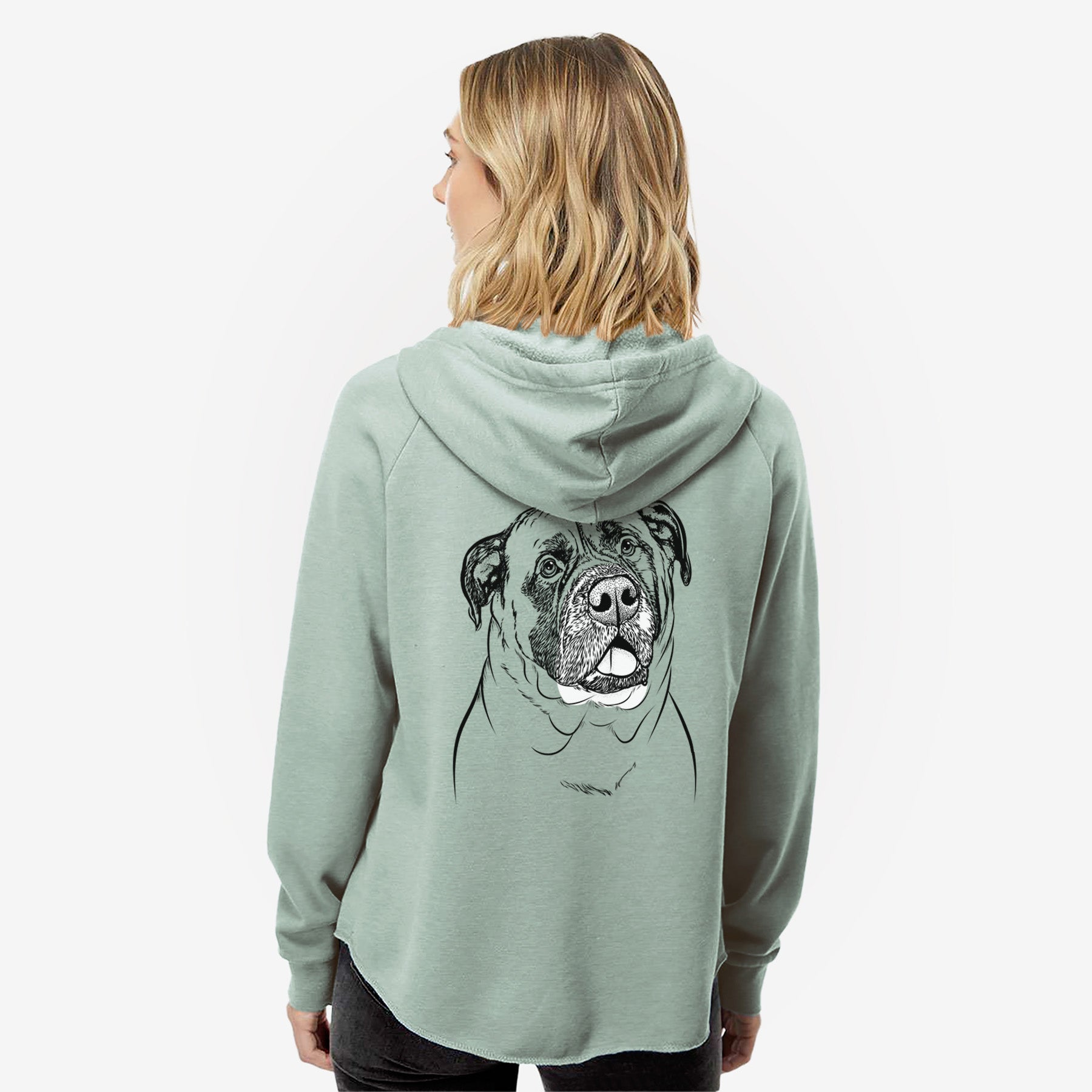 Big P the English Mastiff - Women's Cali Wave Zip-Up Sweatshirt