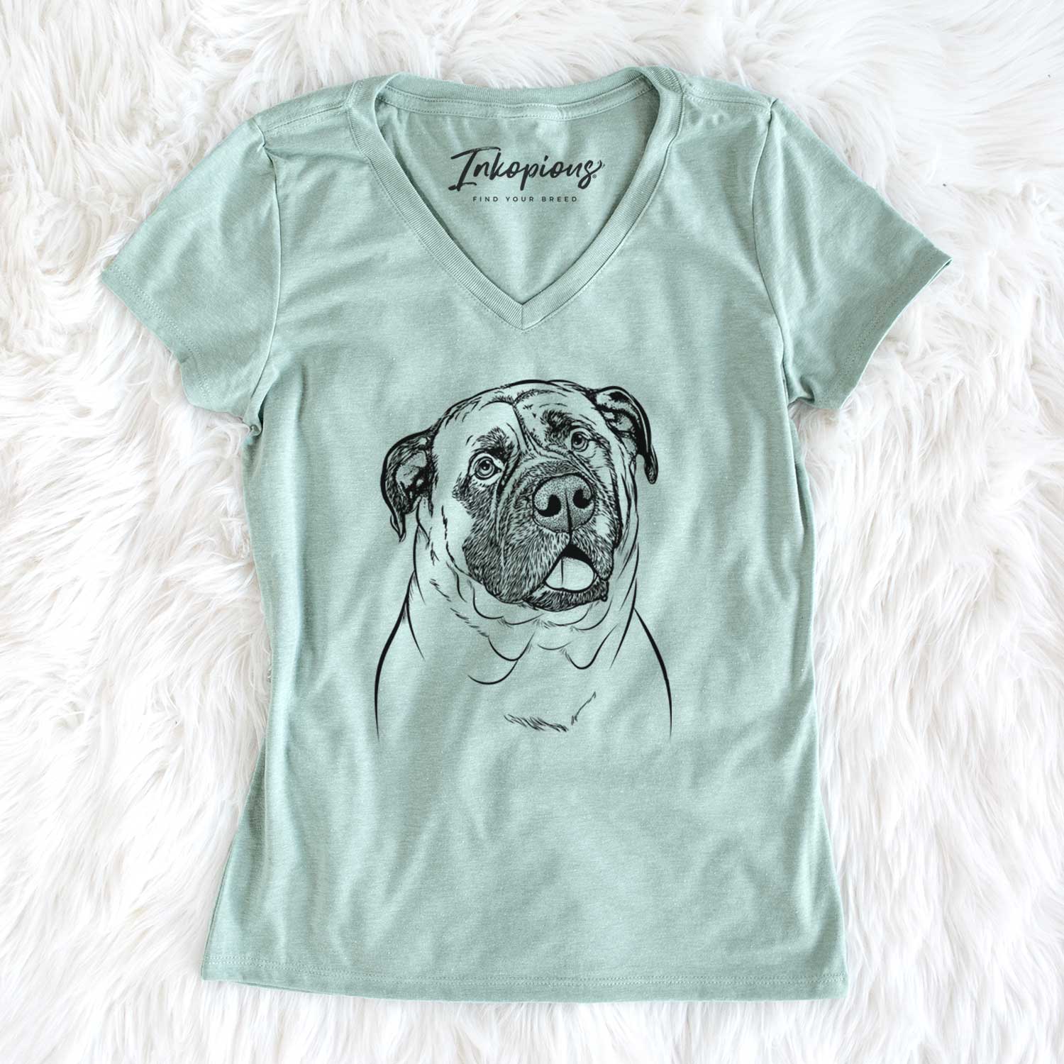 Bare Big P the English Mastiff - Women's V-neck Shirt