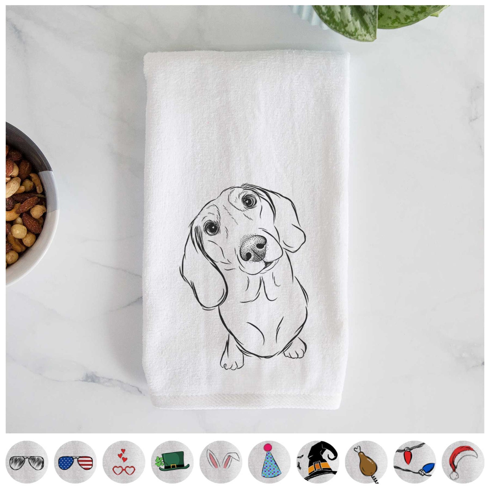 Bill the Dachshund Decorative Hand Towel