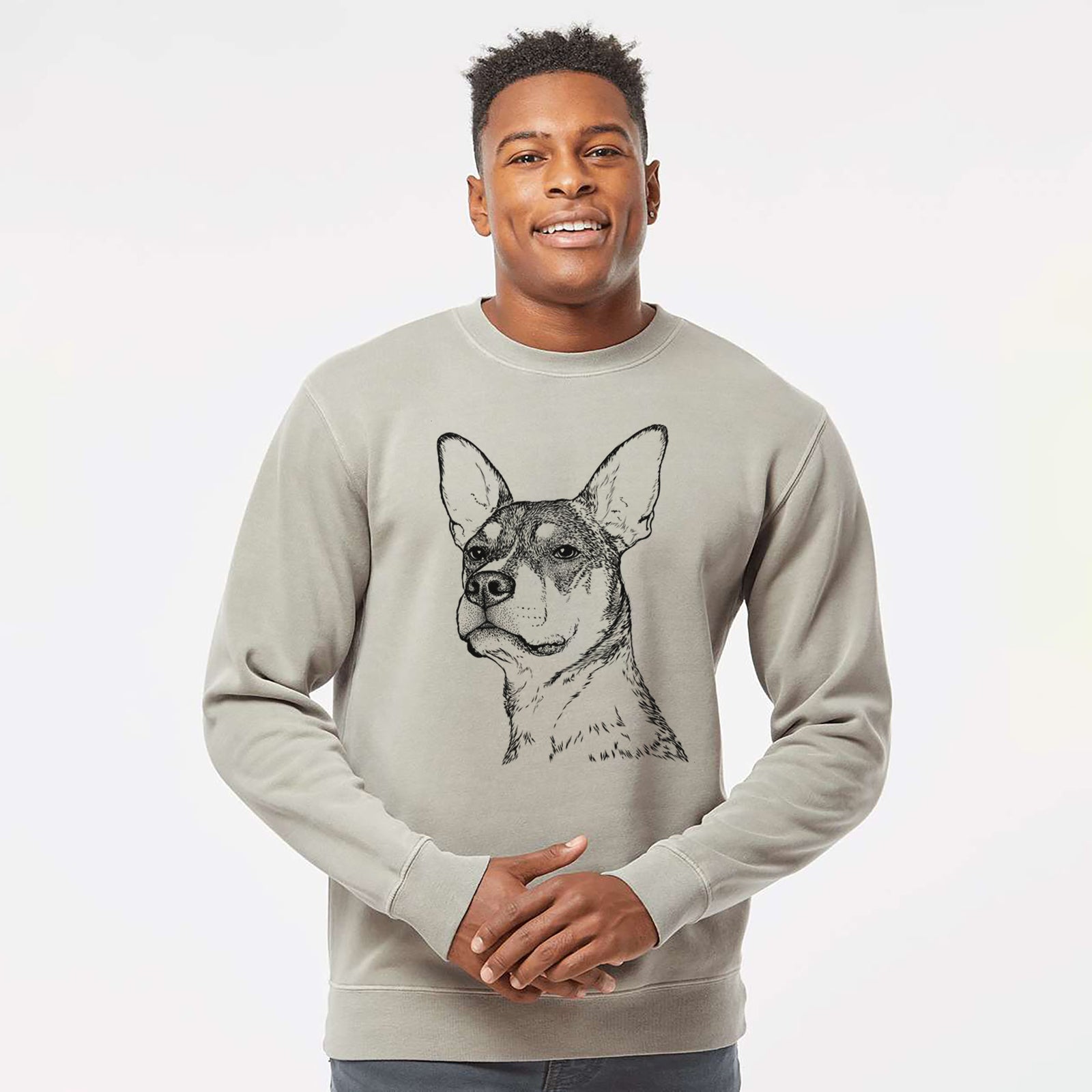 Bare Bill the Heeler Mix - Unisex Pigment Dyed Crew Sweatshirt