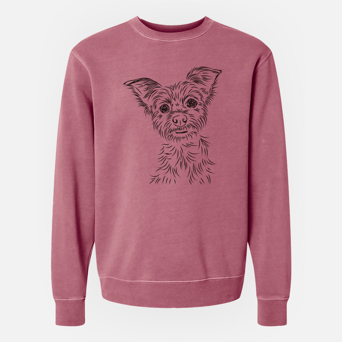 Bare Bingo the Yorkshire Terrier - Unisex Pigment Dyed Crew Sweatshirt