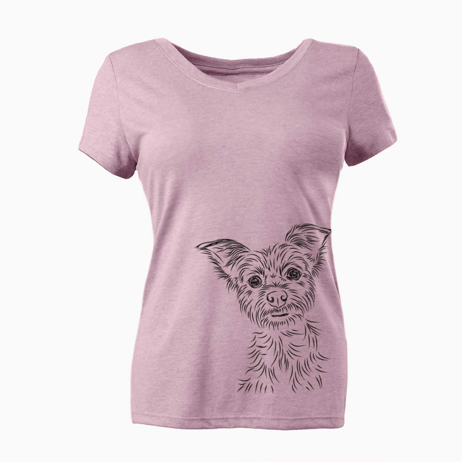 Bare Bingo the Yorkshire Terrier - Women's V-neck Shirt