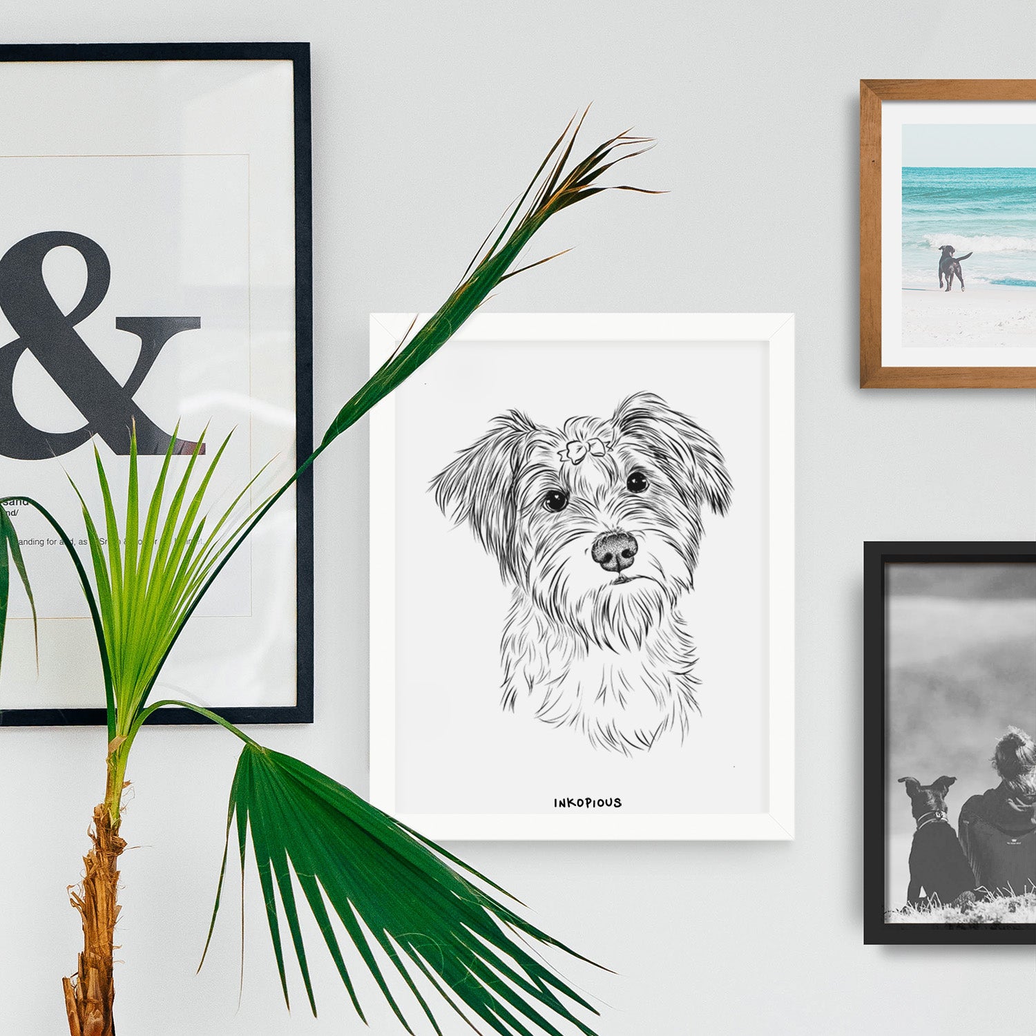 Birdee the Schnauzer Mix Art Print