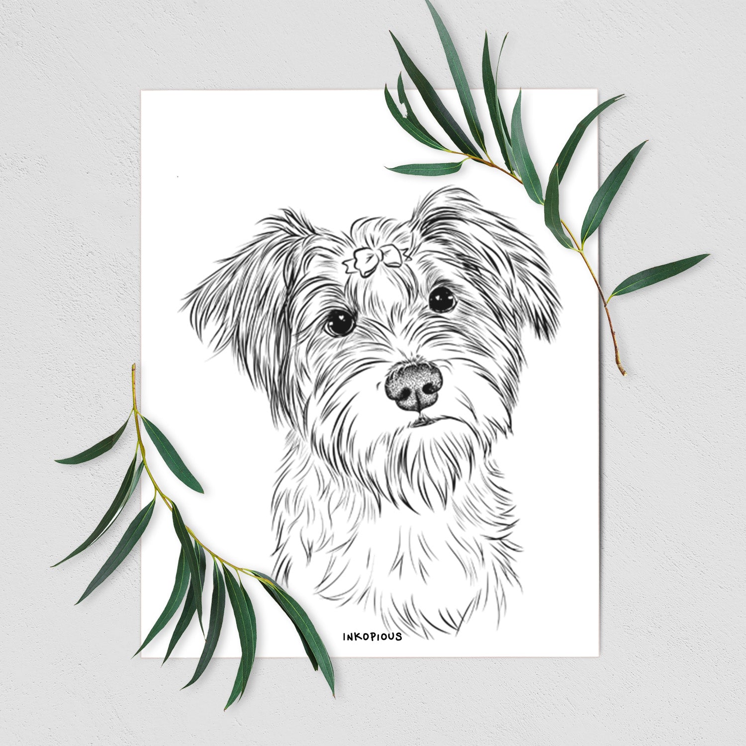 Birdee the Schnauzer Mix Art Print