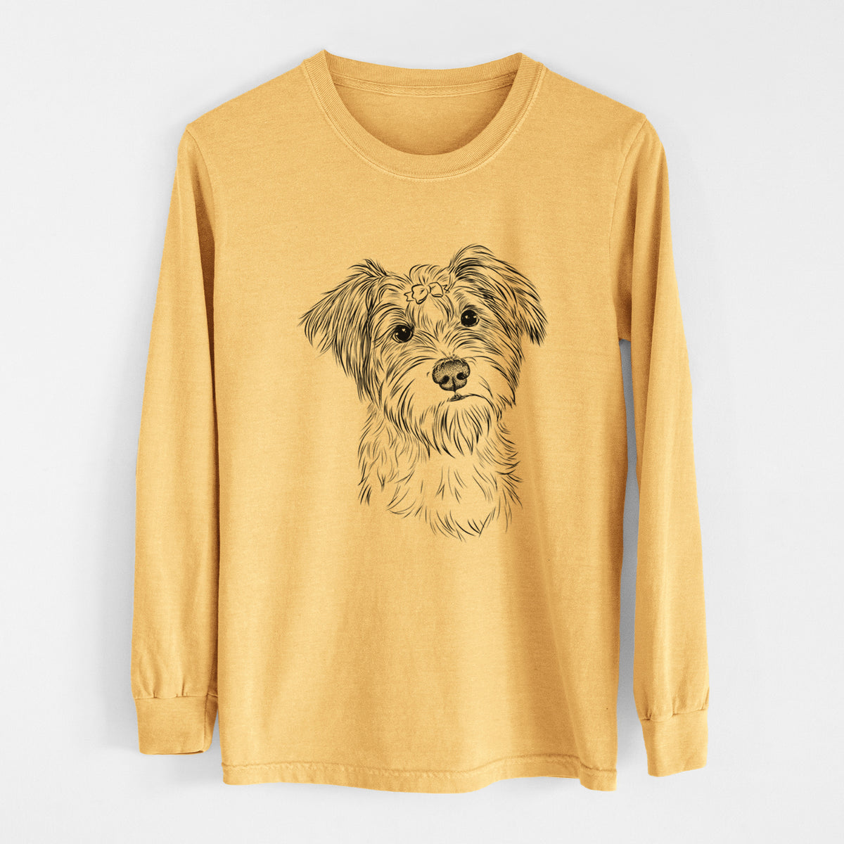 Bare Birdee the Schnauzer Mix - Heavyweight 100% Cotton Long Sleeve