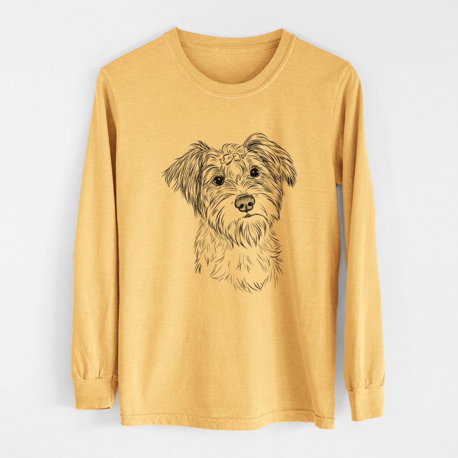 Bare Birdee the Schnauzer Mix - Heavyweight 100% Cotton Long Sleeve
