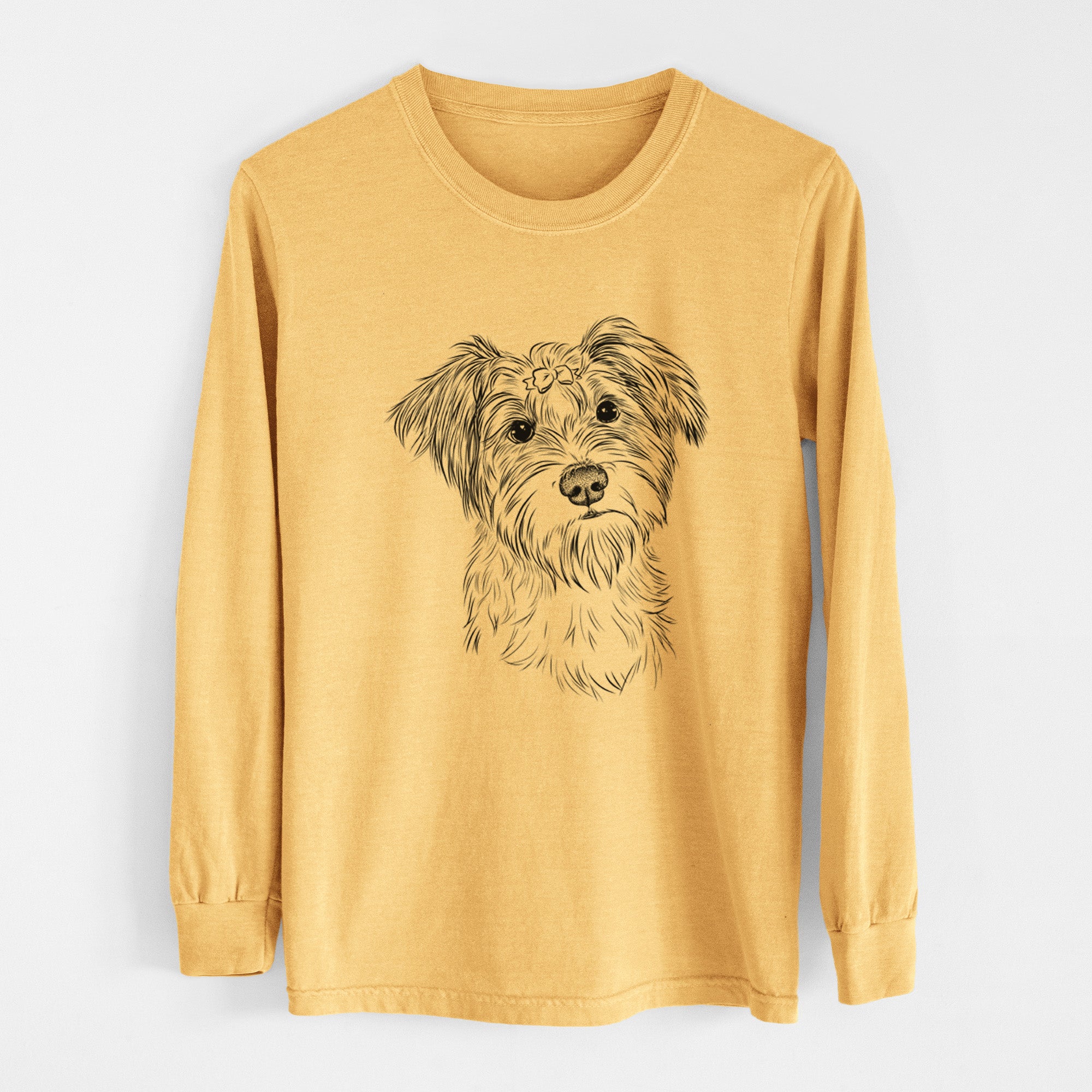 Bare Birdee the Schnauzer Mix - Heavyweight 100% Cotton Long Sleeve