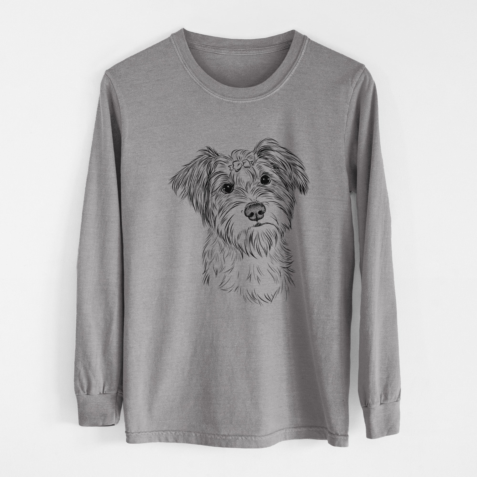 Bare Birdee the Schnauzer Mix - Heavyweight 100% Cotton Long Sleeve