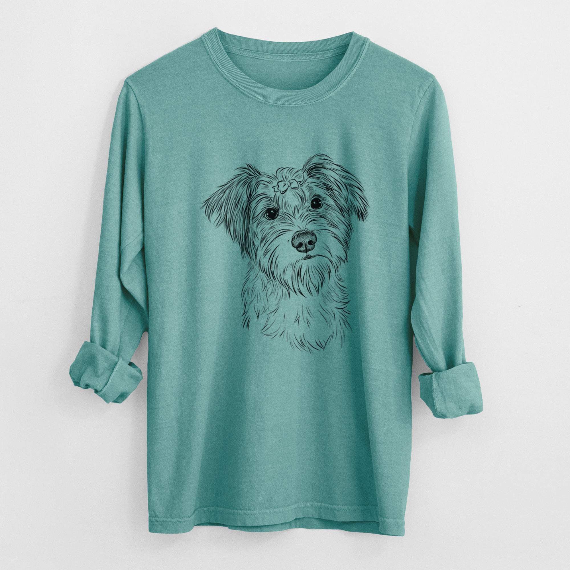 Bare Birdee the Schnauzer Mix - Heavyweight 100% Cotton Long Sleeve