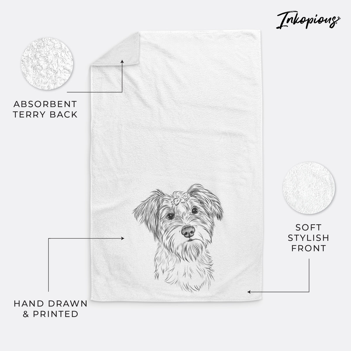 Birdee the Schnauzer Mix Decorative Hand Towel