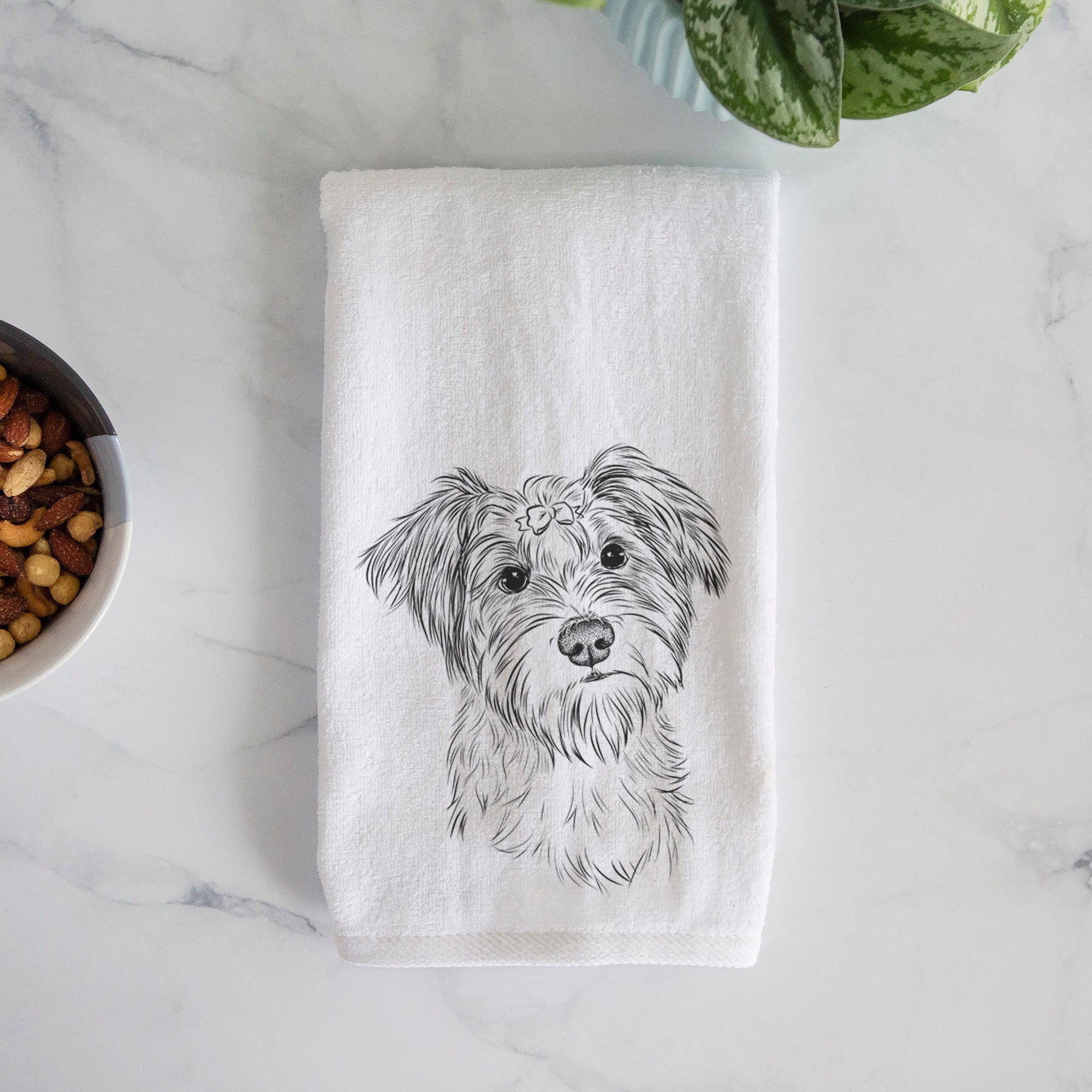 Birdee the Schnauzer Mix Decorative Hand Towel