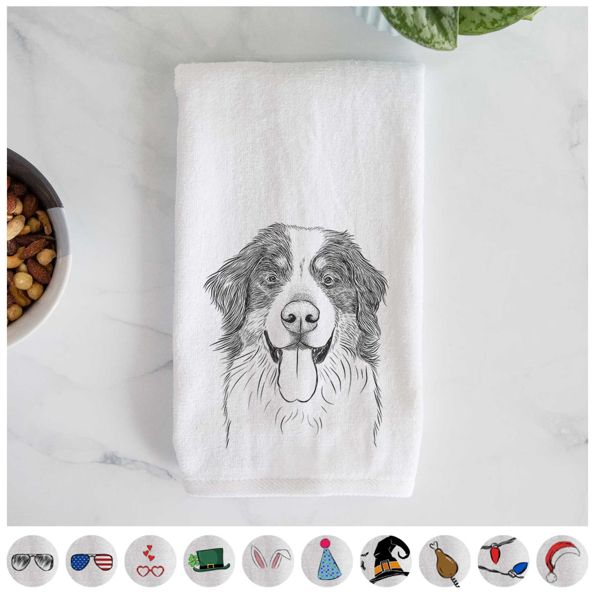 Blaze the Bernese Mountain Dog Decorative Hand Towel