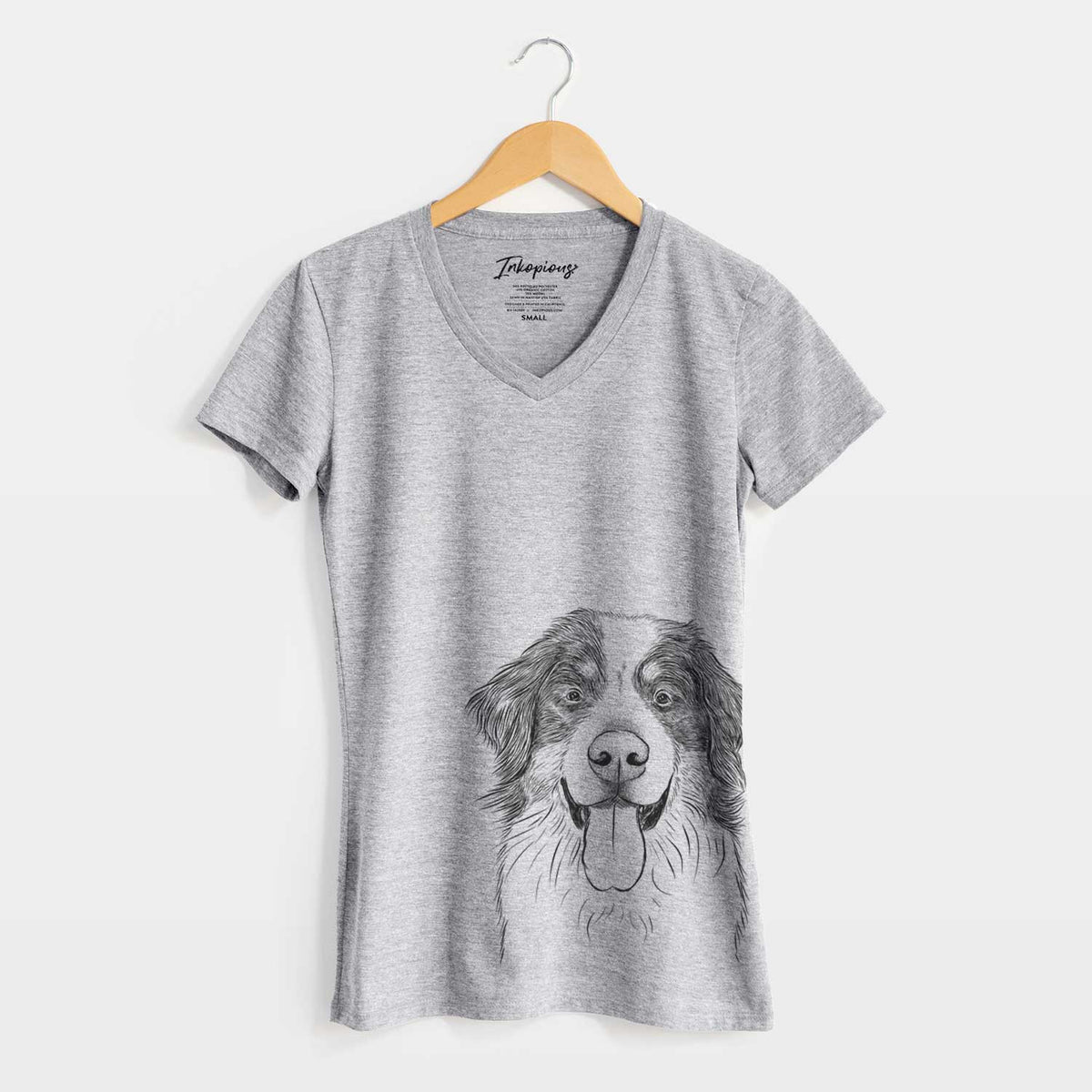 Bare Blaze the Bernese Mountain Dog - Women's V-neck Shirt