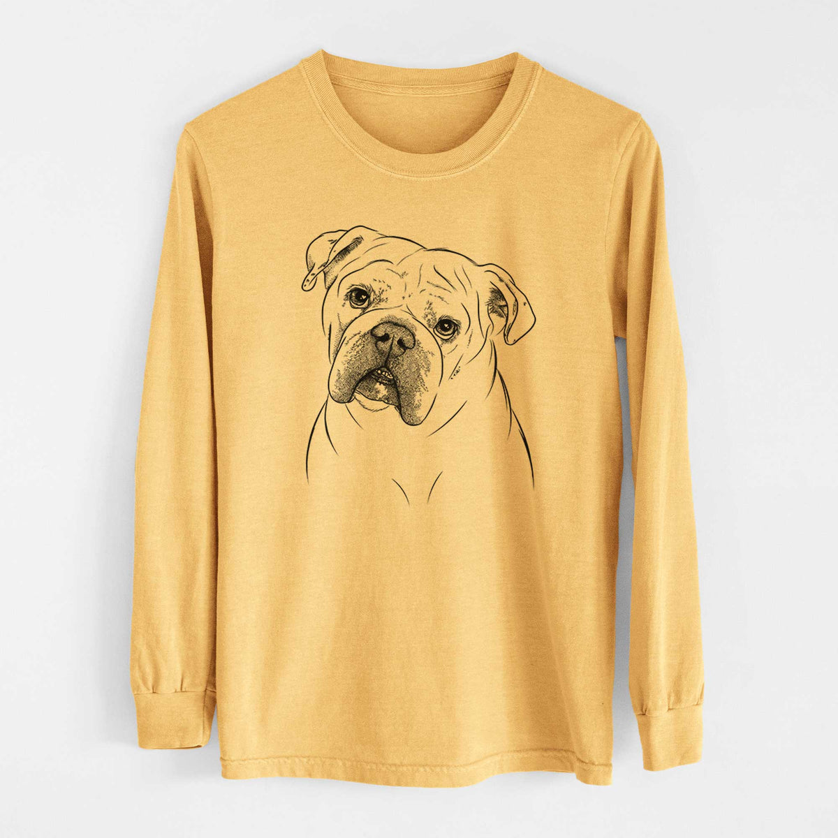 Bare Blossom the English Bulldog - Heavyweight 100% Cotton Long Sleeve