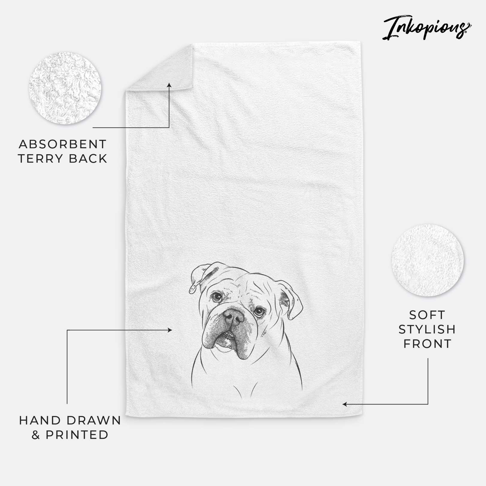 Blossom the English Bulldog Decorative Hand Towel