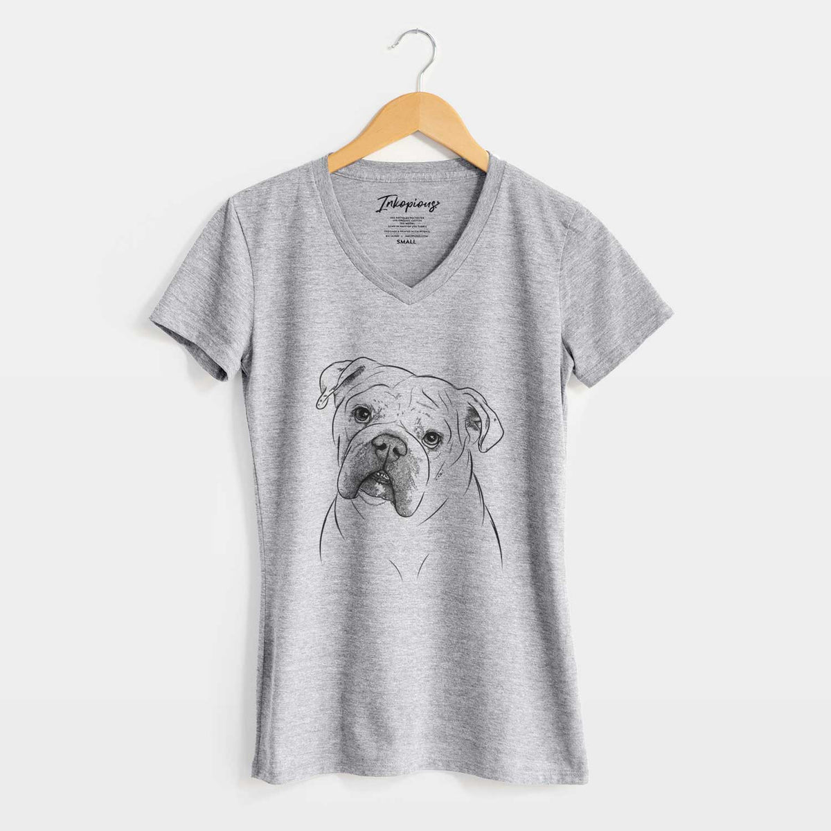 Bare Blossom the English Bulldog - Women's V-neck Shirt