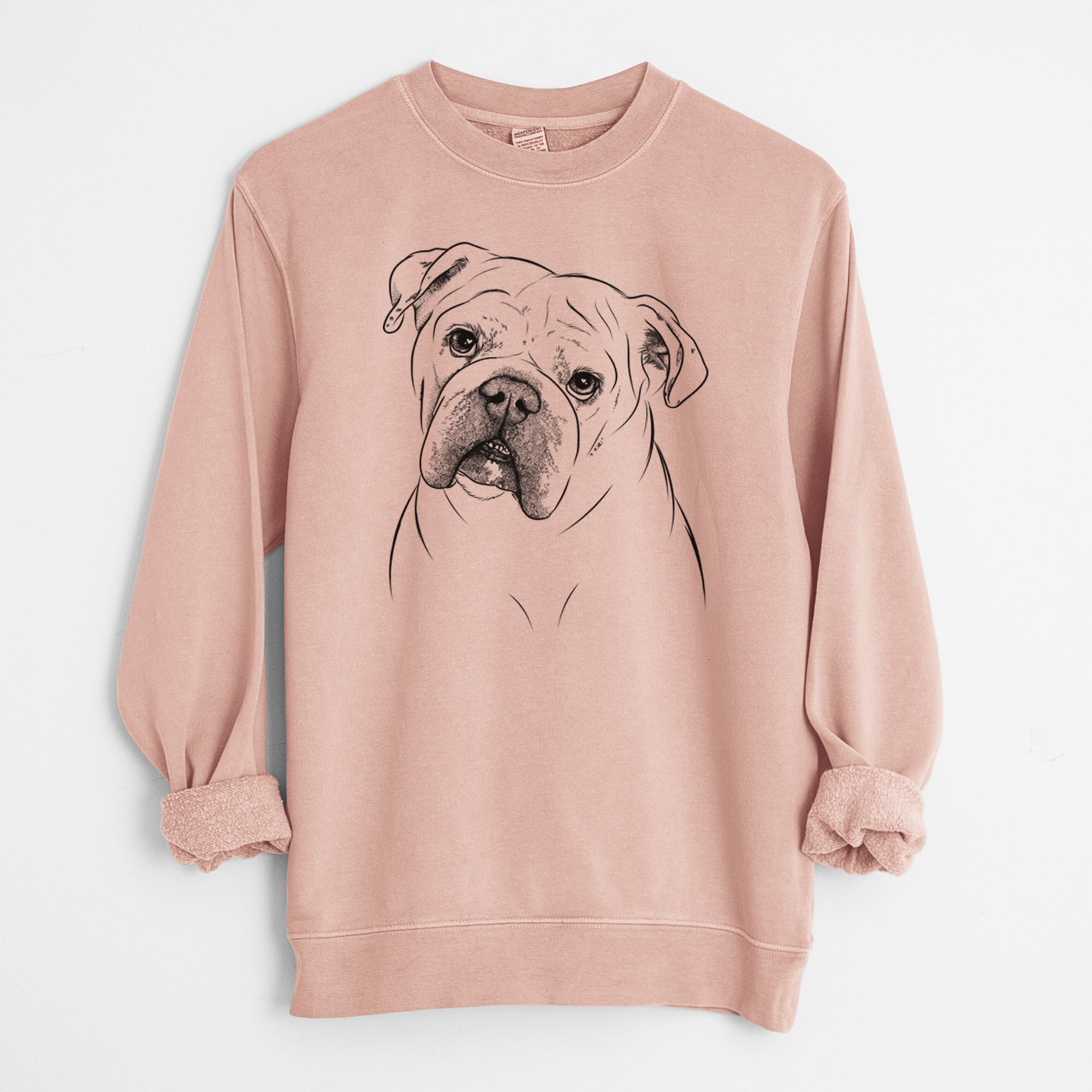 Bare Blossom the English Bulldog - Unisex Pigment Dyed Crew Sweatshirt