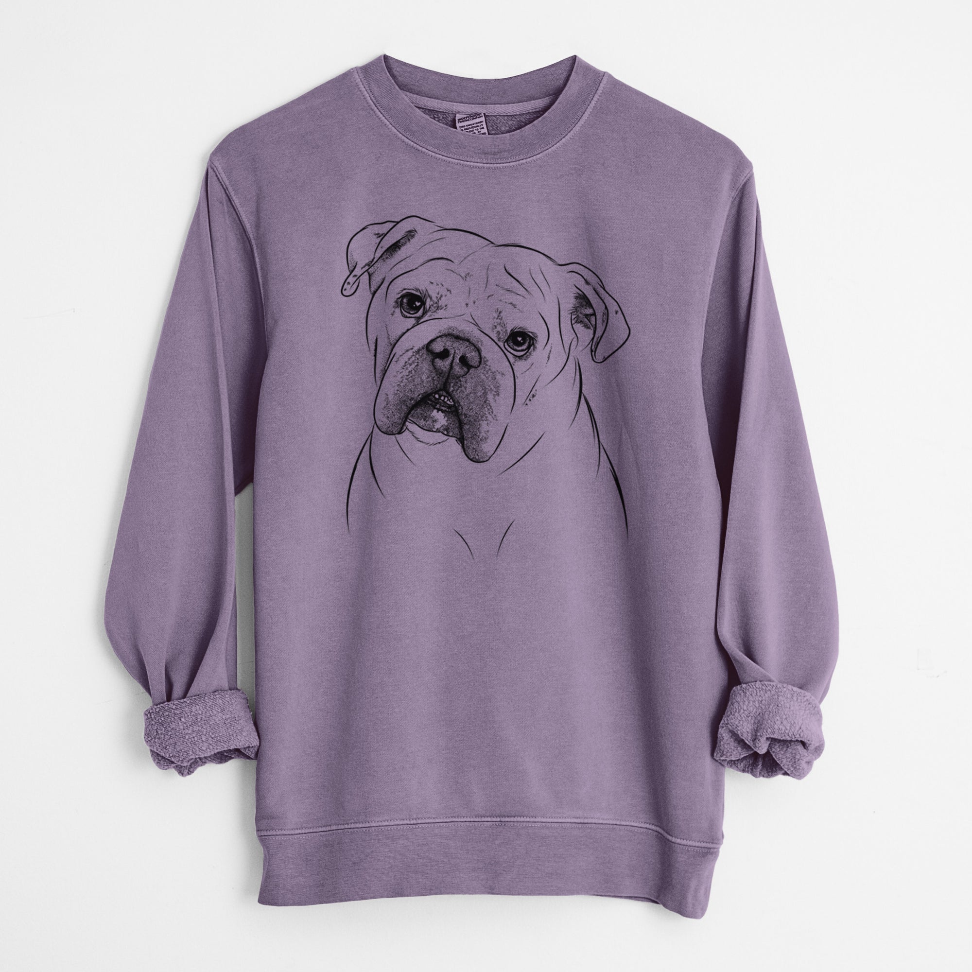 Bare Blossom the English Bulldog - Unisex Pigment Dyed Crew Sweatshirt