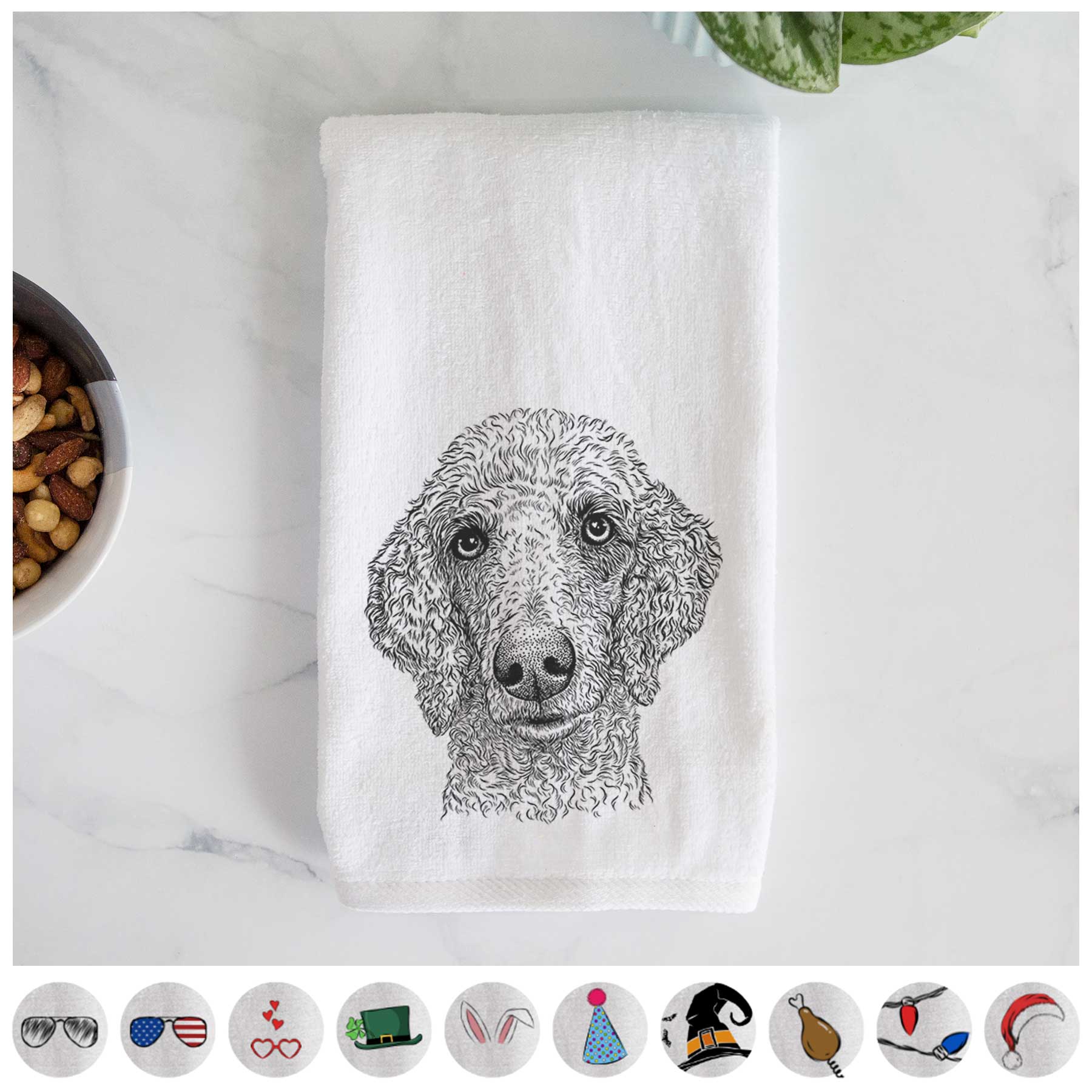 Blossom the Poodle Decorative Hand Towel