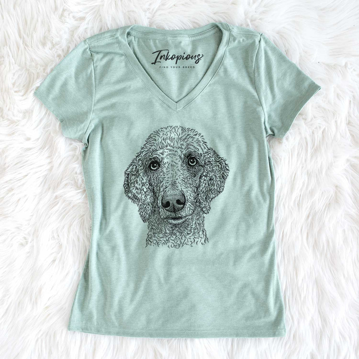 Bare Blossom the Poodle - Women's V-neck Shirt