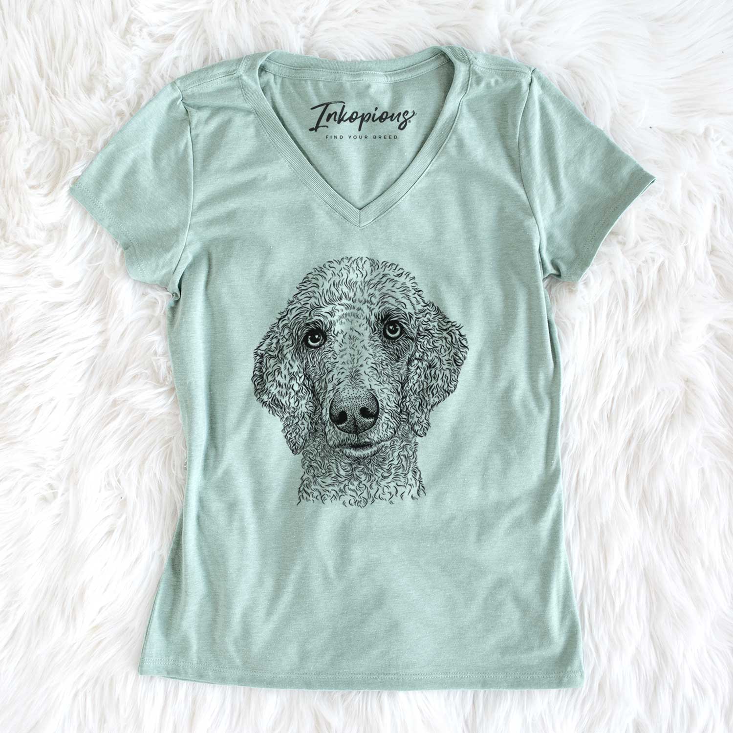 Bare Blossom the Poodle - Women's V-neck Shirt