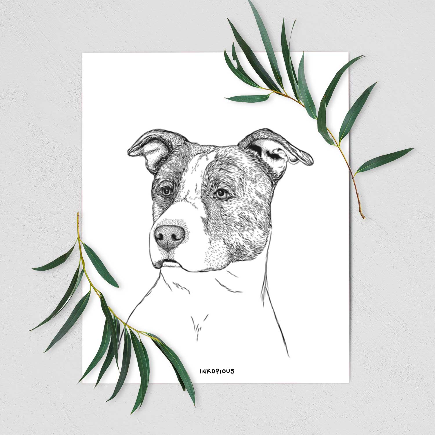 Blu the Pitbull Art Print