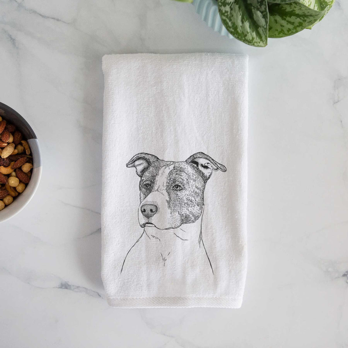 Blu the Pitbull Decorative Hand Towel