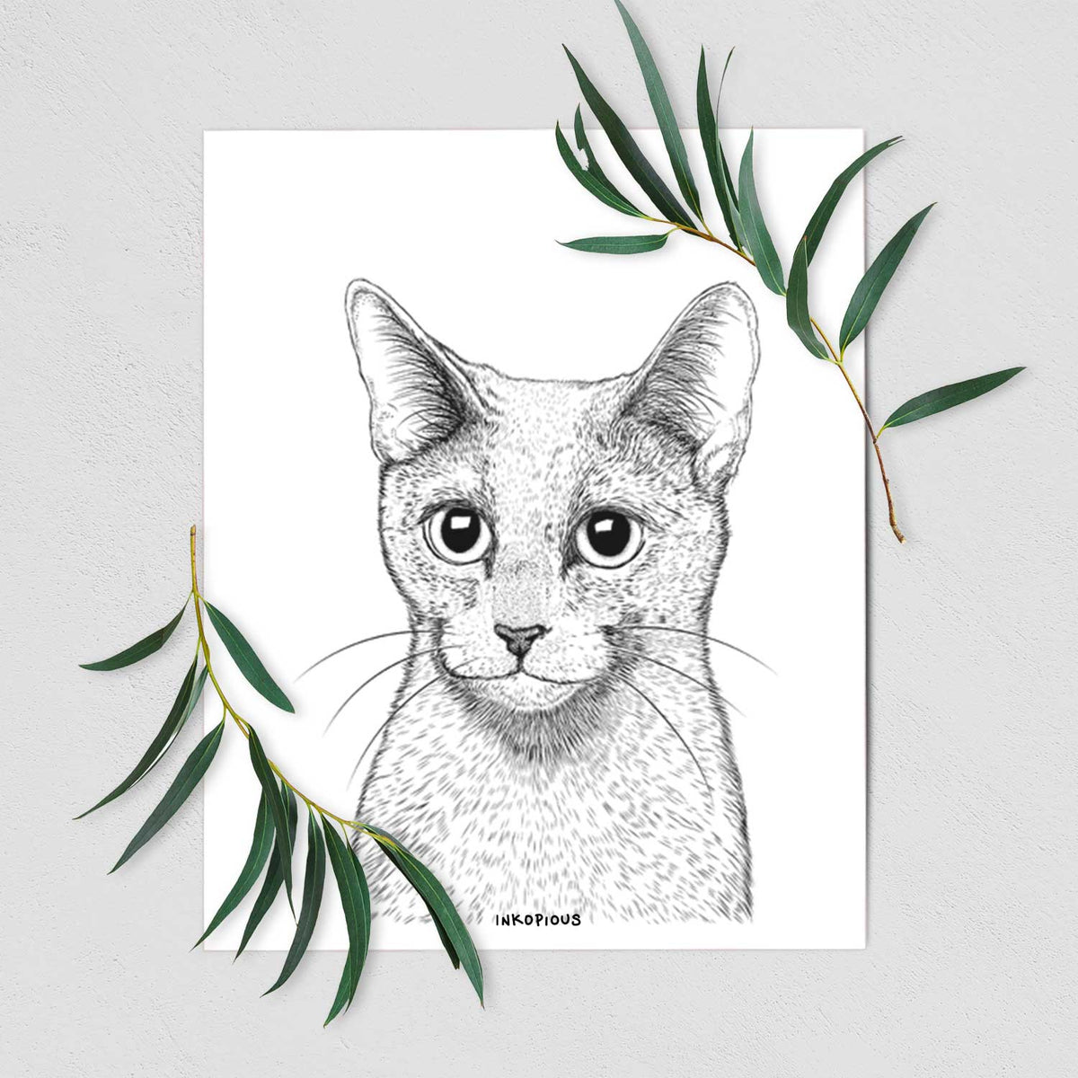 Blue the Russian Blue Cat Art Print