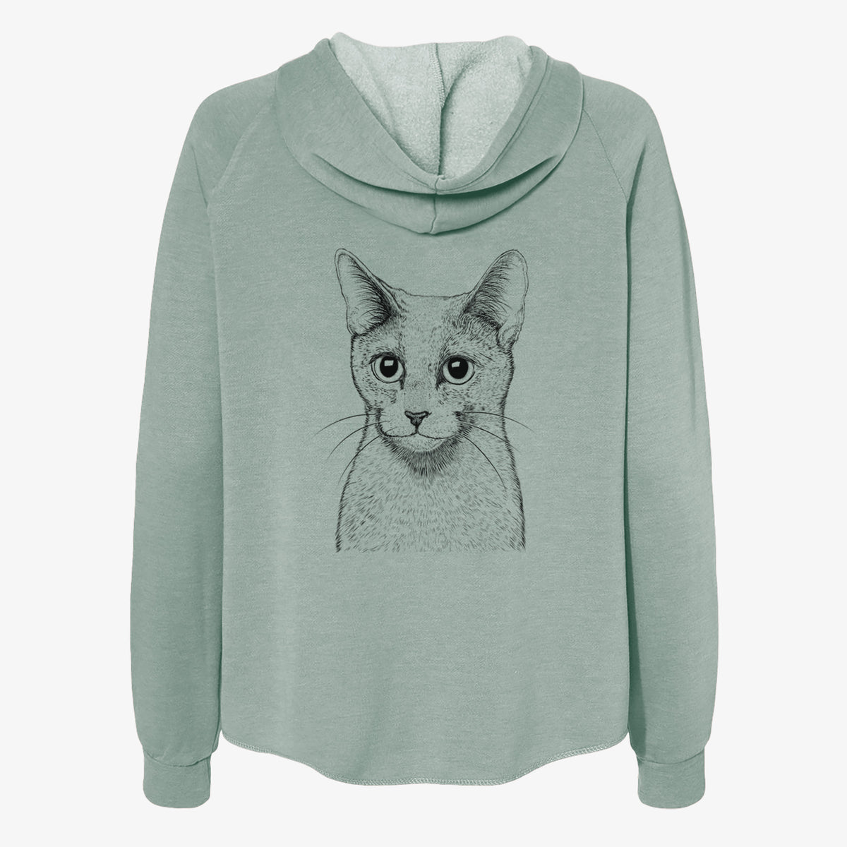 Blue the Russsian Blue Cat - Women's Cali Wave Zip-Up Sweatshirt