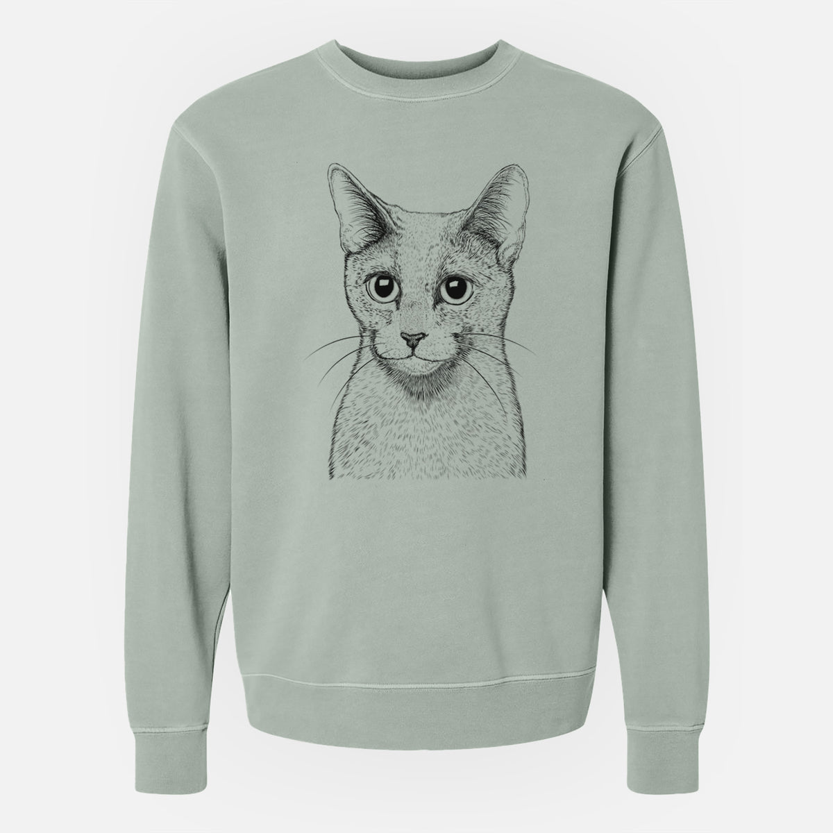 Bare Blue the Russsian Blue Cat - Unisex Pigment Dyed Crew Sweatshirt