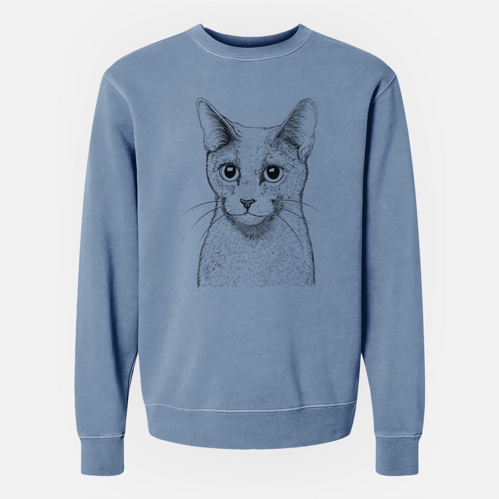 Bare Blue the Russsian Blue Cat - Unisex Pigment Dyed Crew Sweatshirt