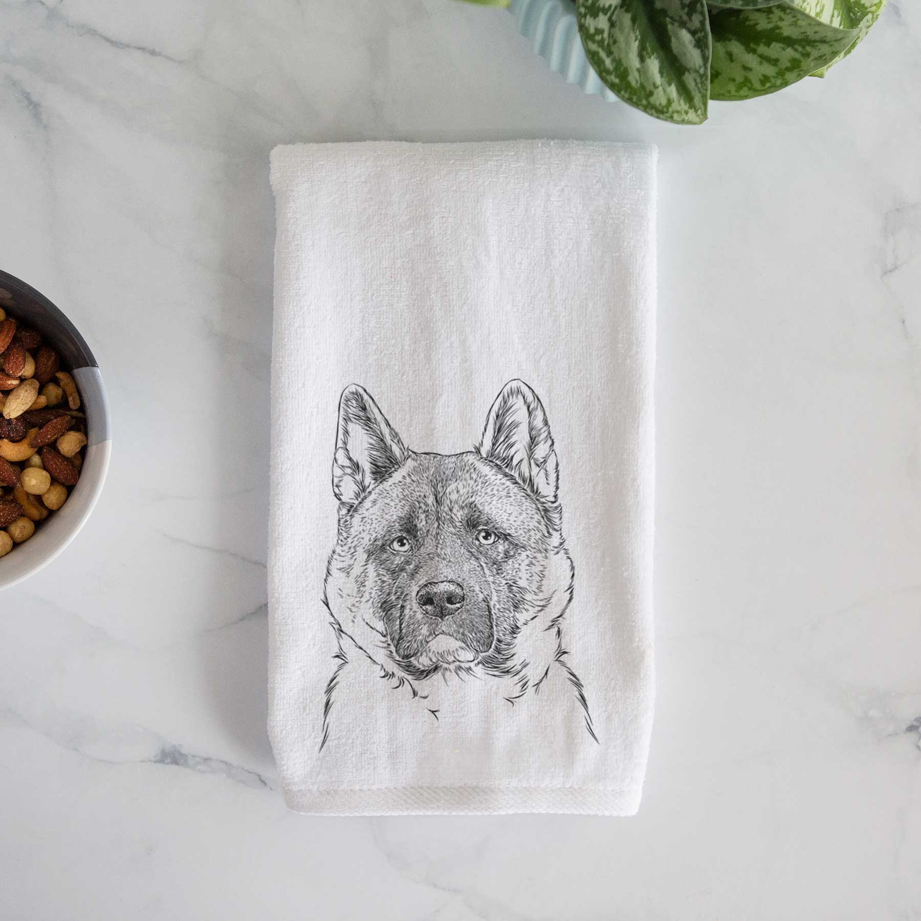 Bo the American Akita Decorative Hand Towel