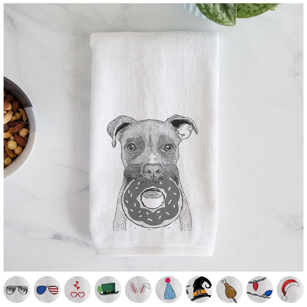 Bo the Boxer Decorative Hand Towel