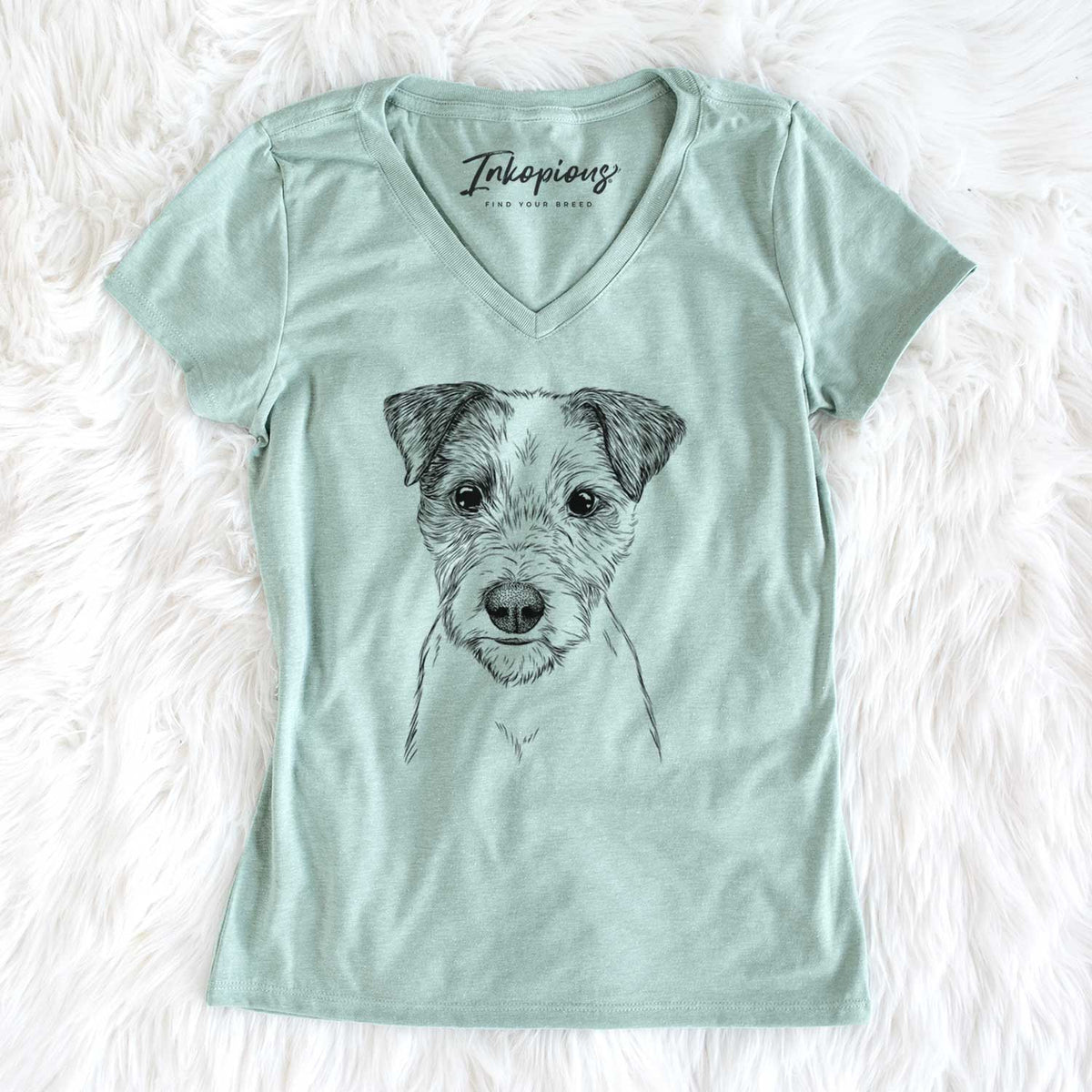 Bare Bogart the Parson Russell Terrier - Women&#39;s V-neck Shirt