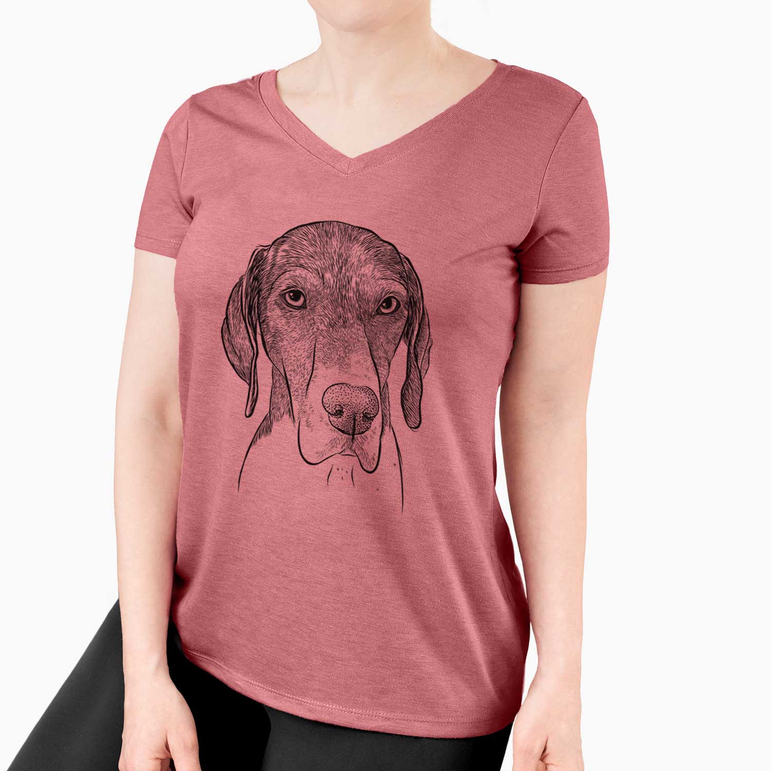 Bare Bohdi the German Shorthaired Pointer - Women's V-neck Shirt