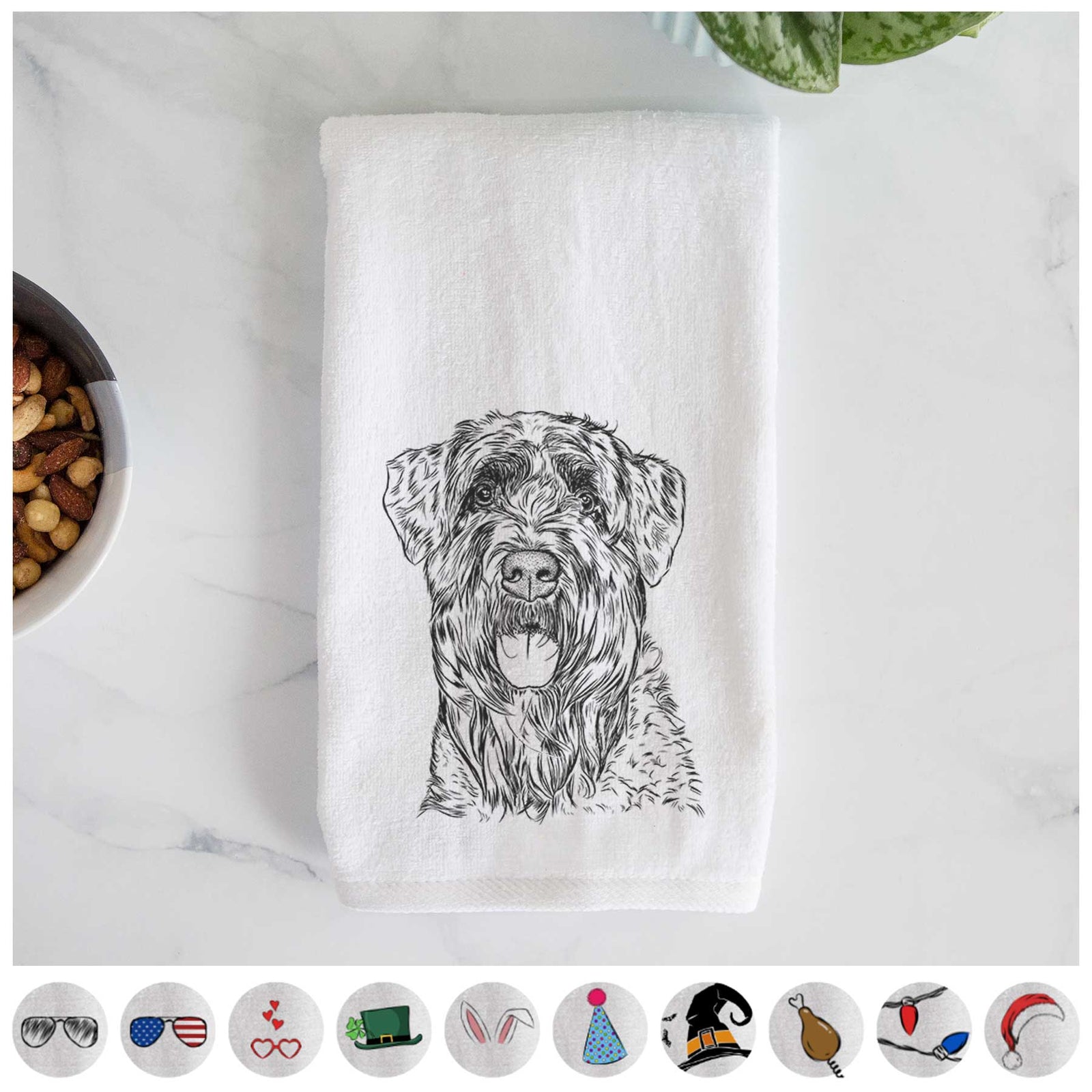 Bonnie the Bouvier Des Flandres Decorative Hand Towel