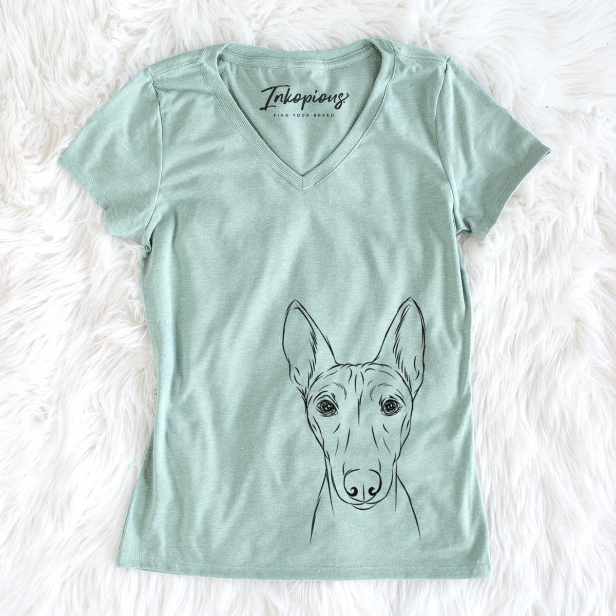 Bare Bonsai the Basenji - Women's V-neck Shirt