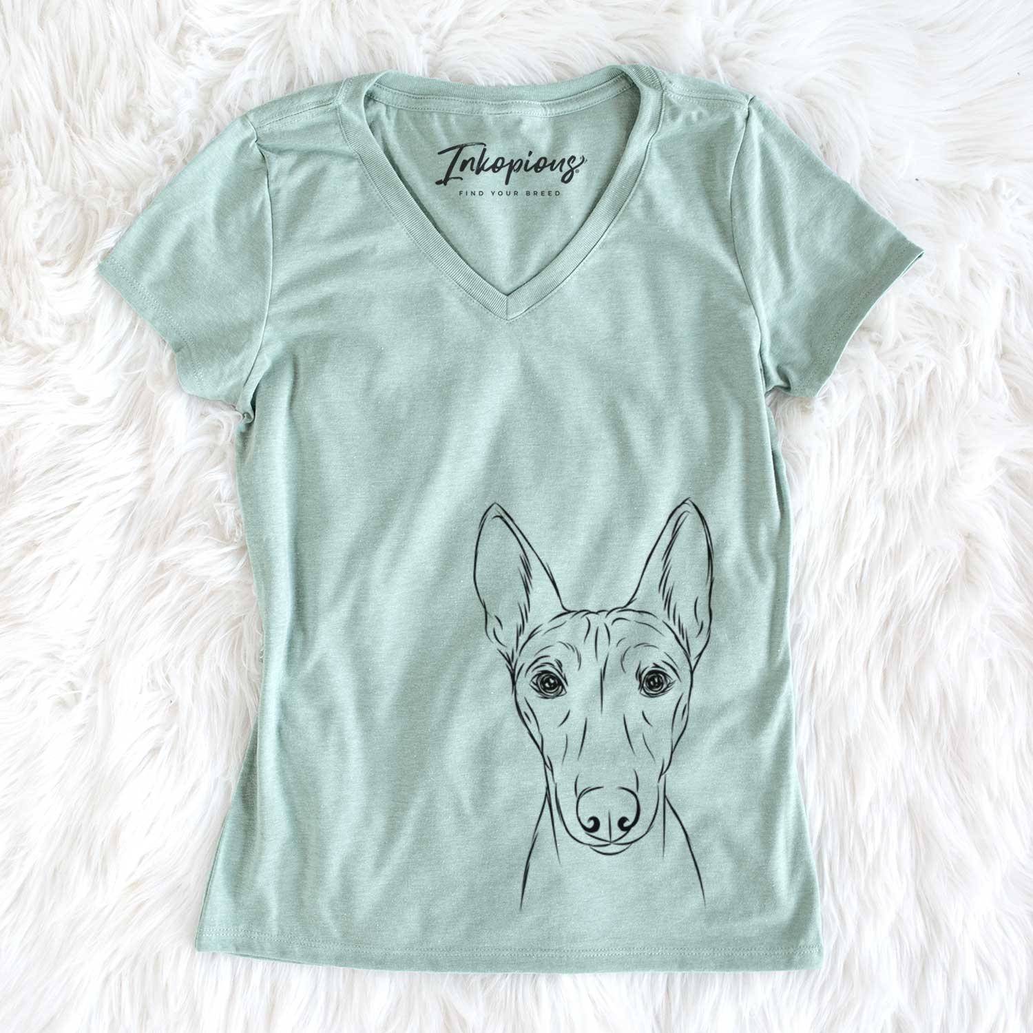 Bare Bonsai the Basenji - Women's V-neck Shirt