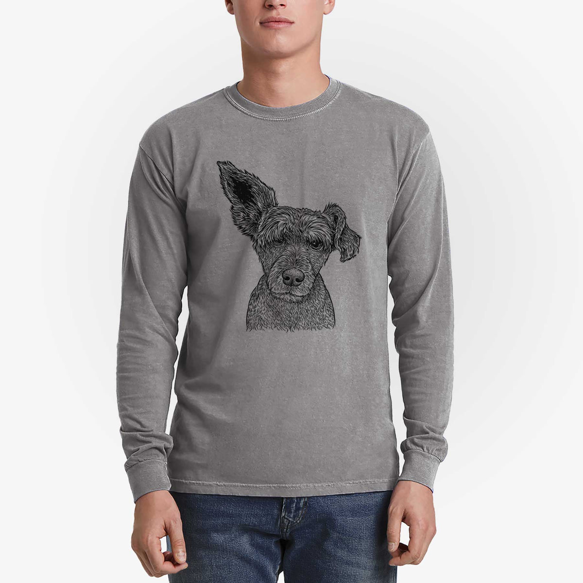 Bare Boodles the Schnauzer Mix - Heavyweight 100% Cotton Long Sleeve