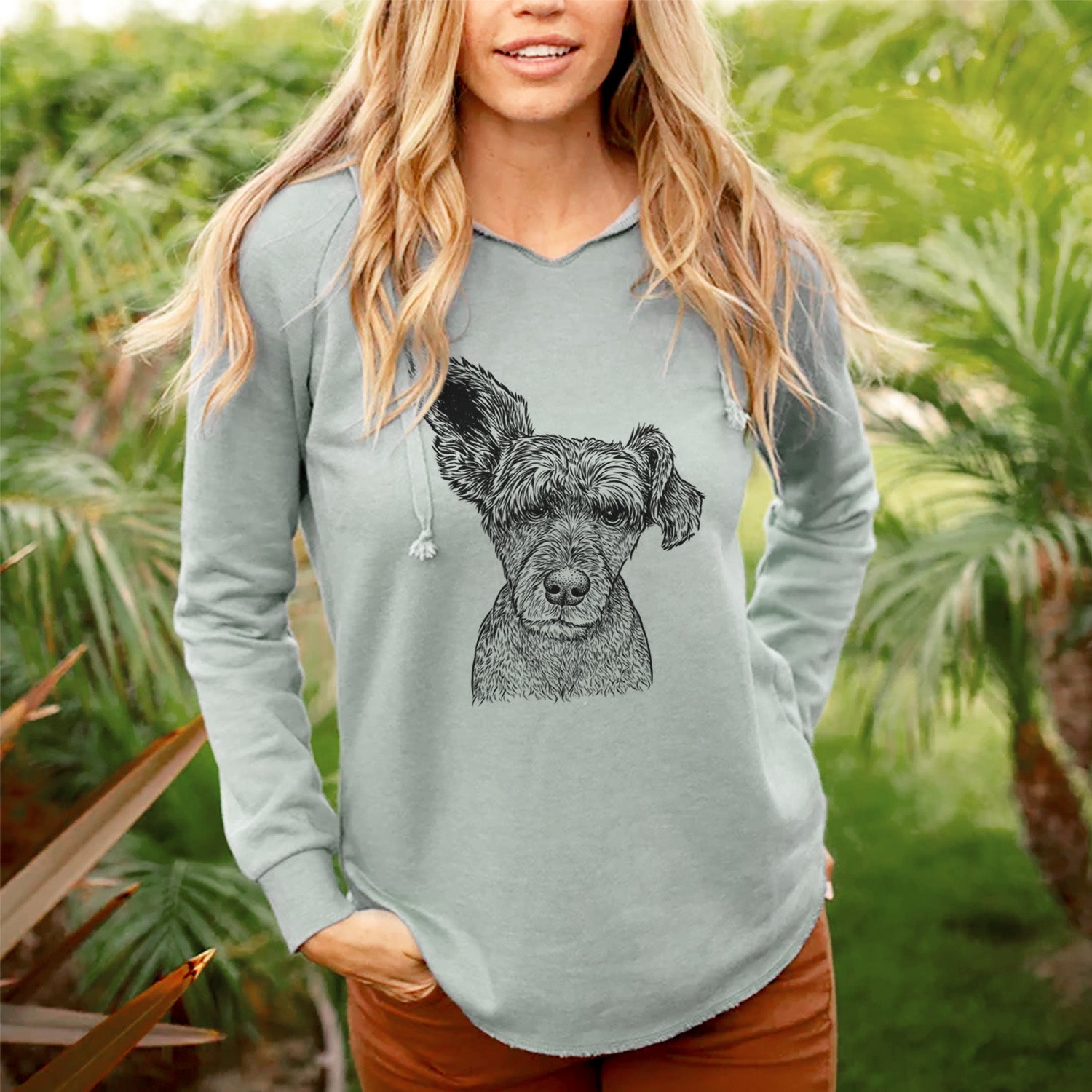 Bare Boodles the Schnauzer Mix - Cali Wave Hooded Sweatshirt