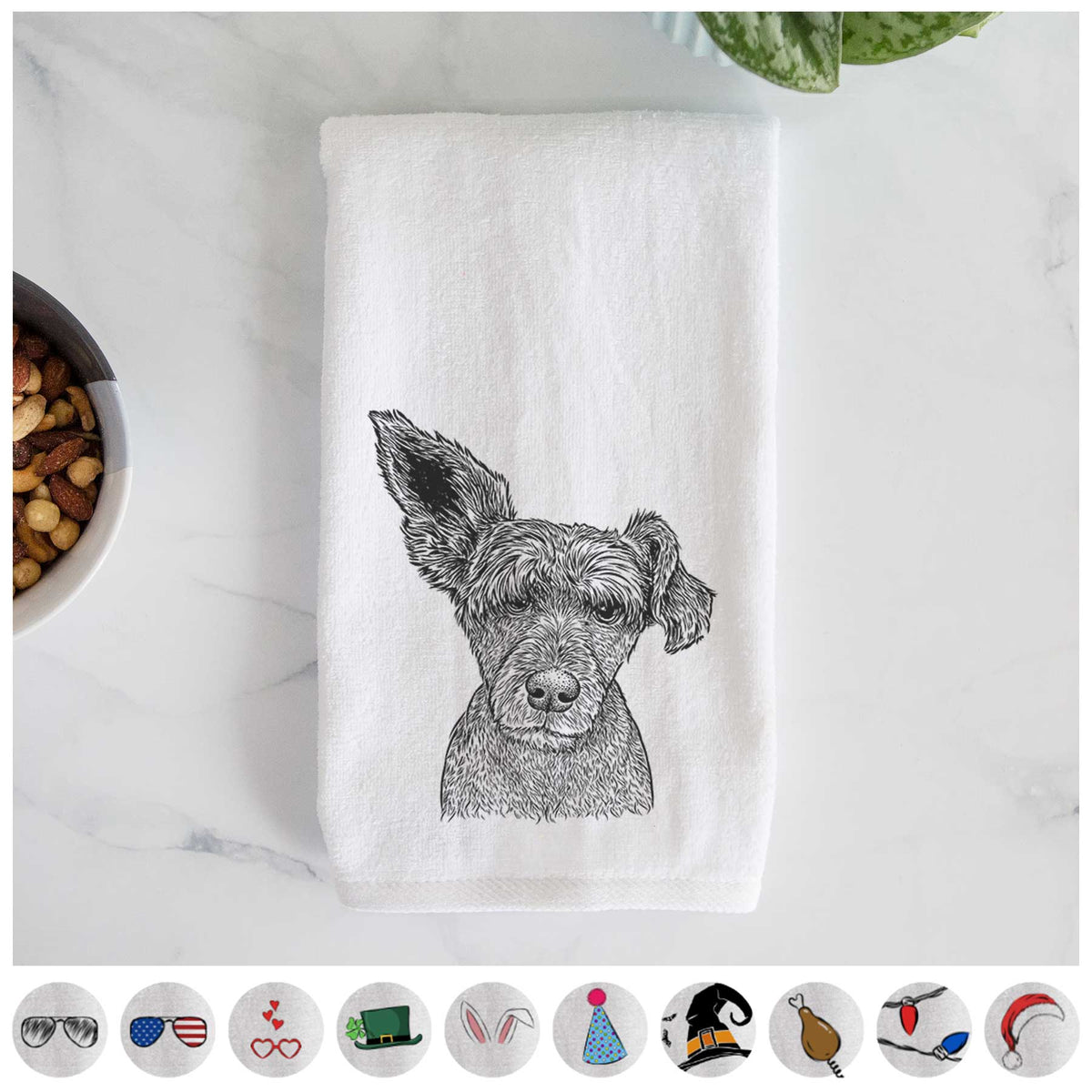 Boodles the Schnauzer Mix Decorative Hand Towel