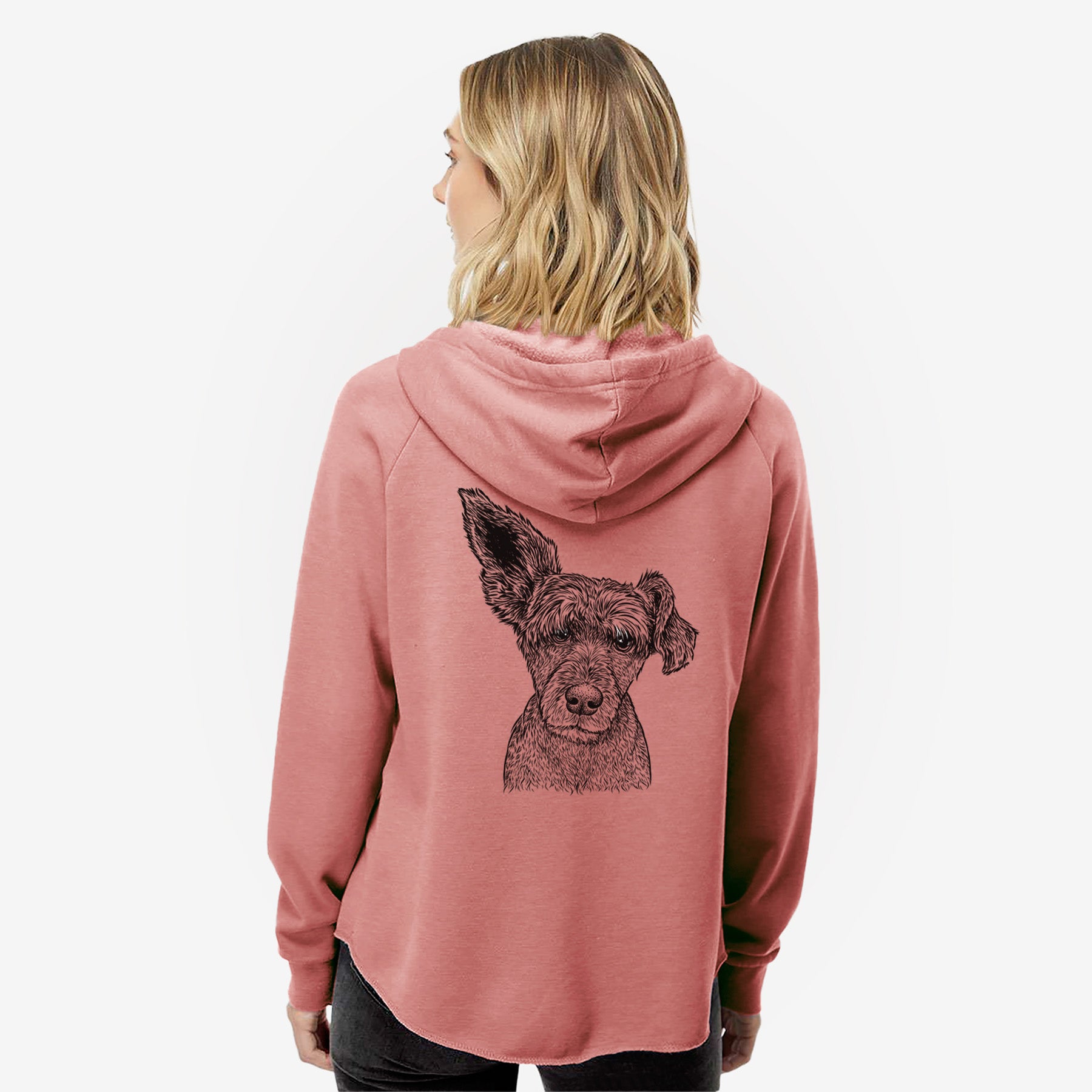 Boodles the Schnauzer Mix - Women's Cali Wave Zip-Up Sweatshirt