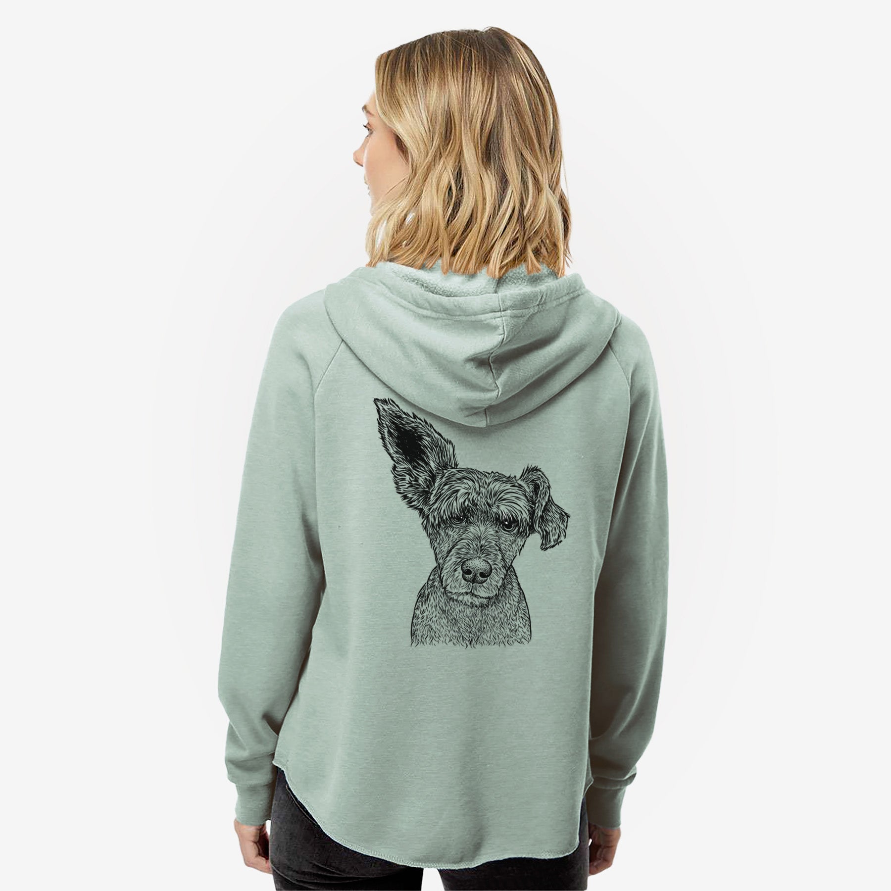 Boodles the Schnauzer Mix - Women's Cali Wave Zip-Up Sweatshirt