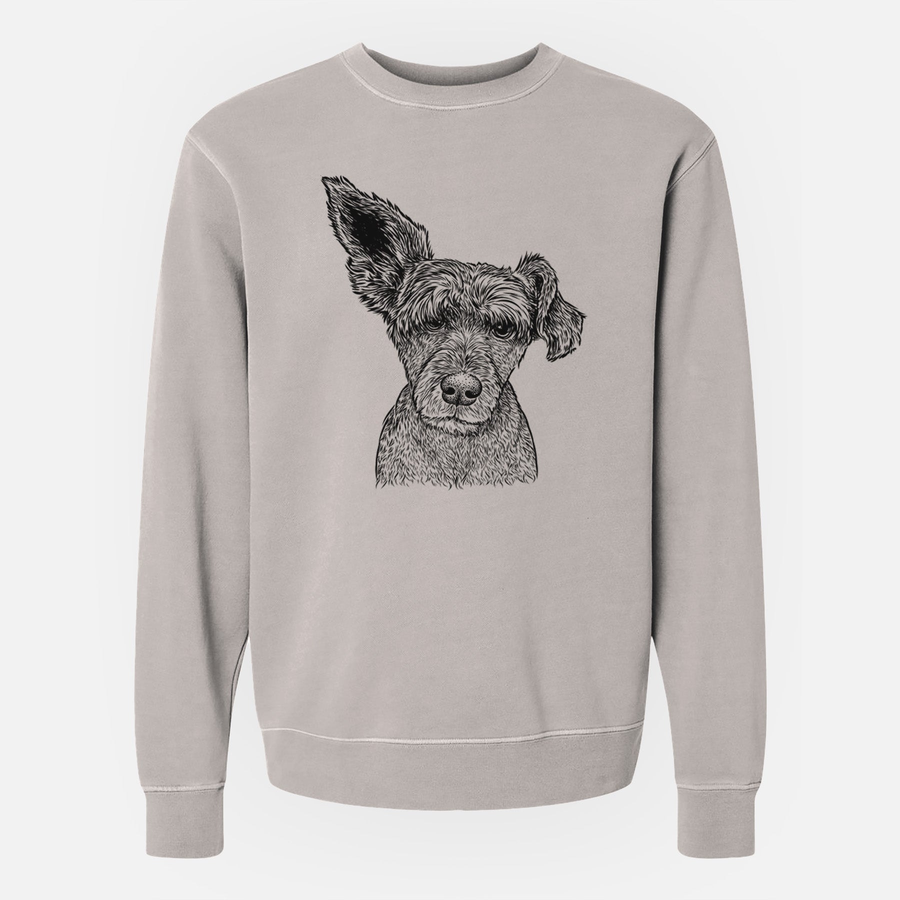 Bare Boodles the Schnauzer Mix - Unisex Pigment Dyed Crew Sweatshirt